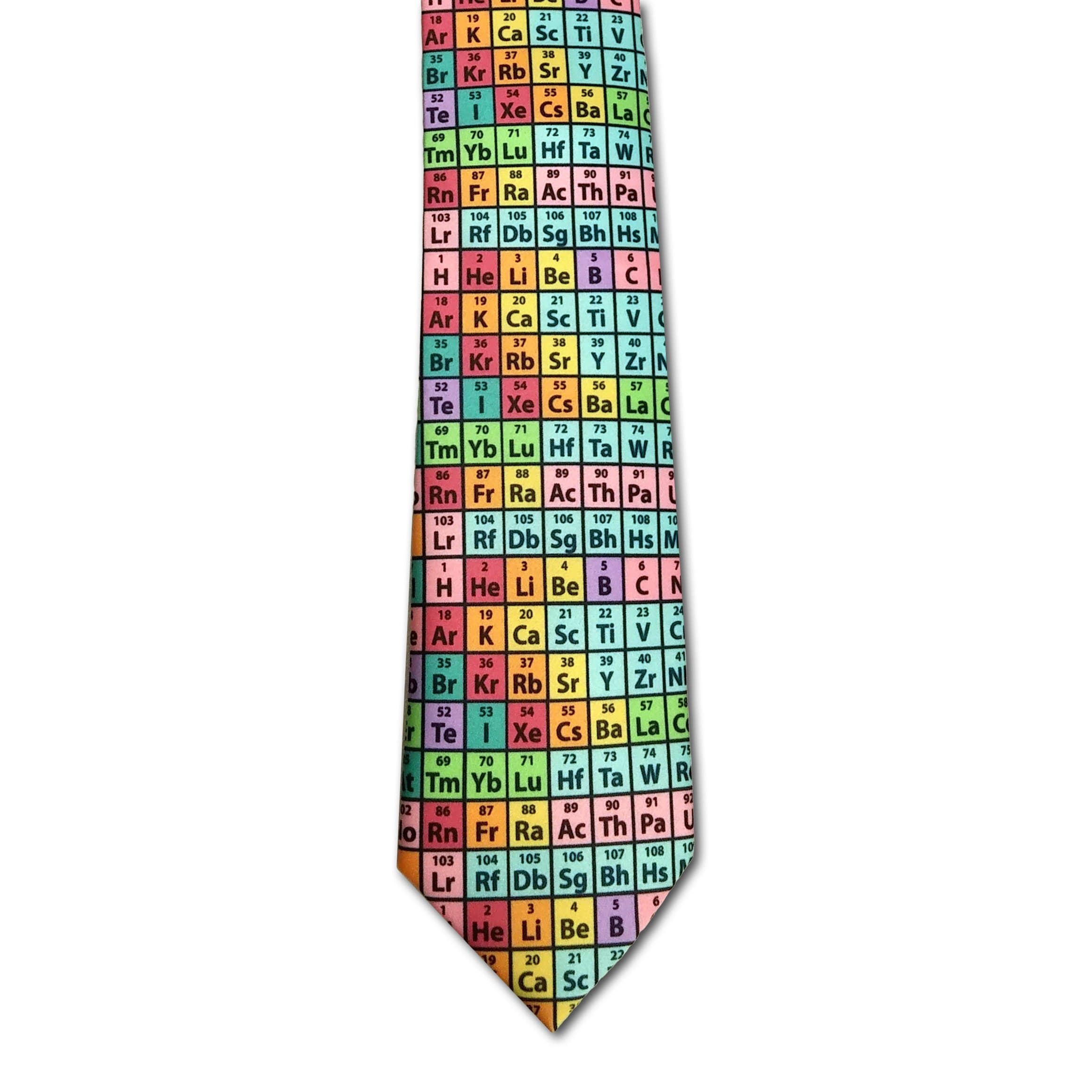 CP Lab SafetyPeriodic Table of Elements Chemistry Necktie, Rainbow Microfiber