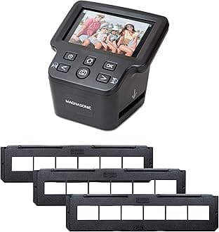 Magnasonic FS71 24MP Film Scanner, Black, Converts 35mm/126/110/Super 8 Film & 135/126/110 Slides into Digital Photos, Built-in Memory & SD Card Slot, 5" Display & HDMI Output