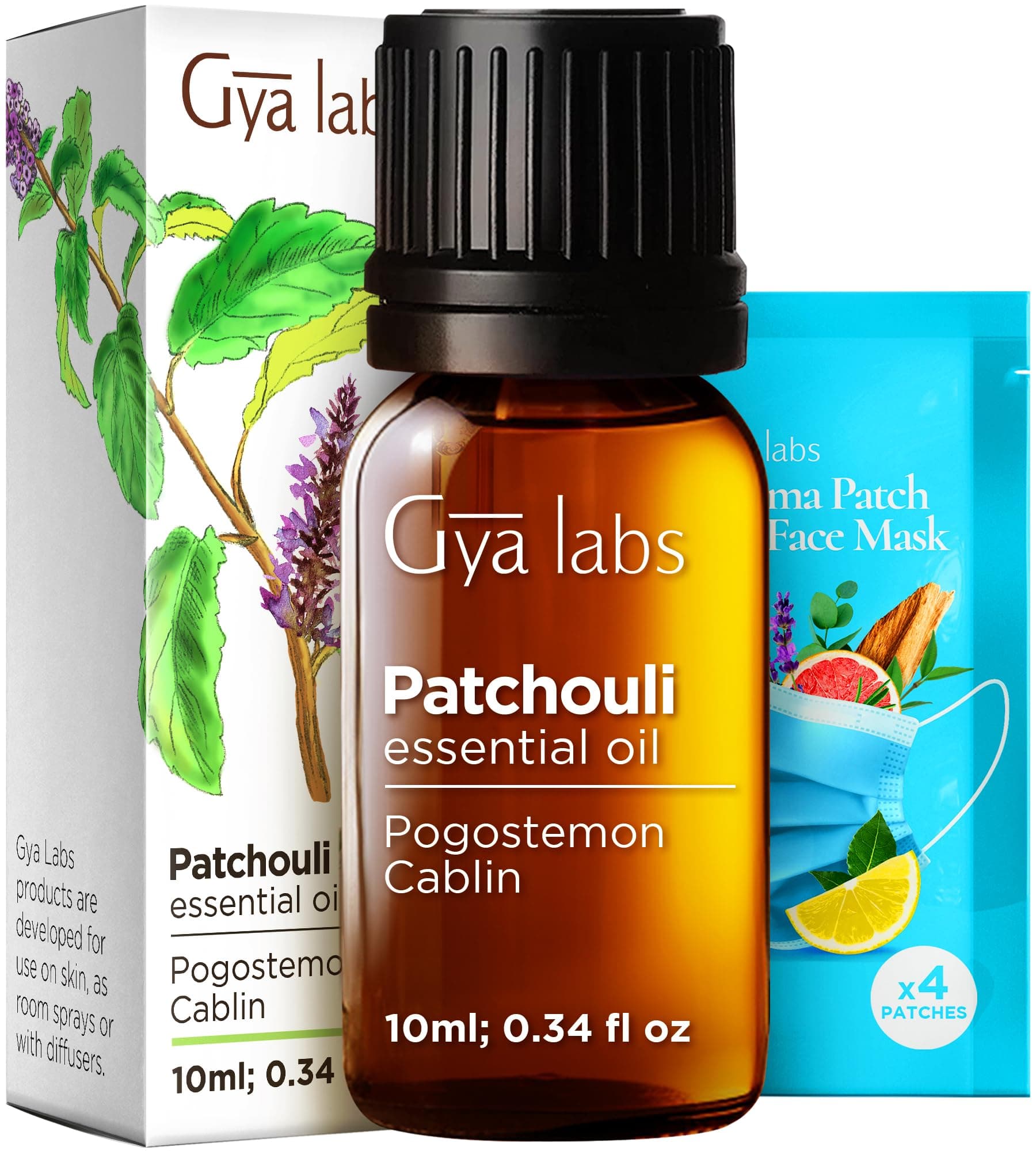 Patchouli Essential Oil 10ml 100% Natural & Organic Gya Labs