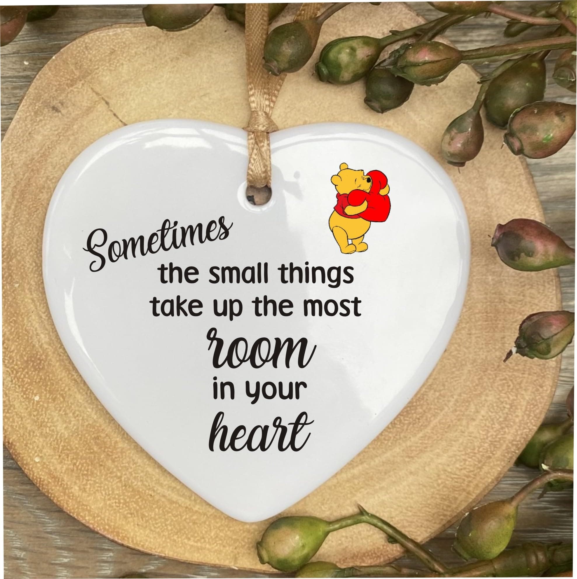 Inspired By Walt D Winnie The P Heart Quote Ceramic Heart Shape Plaque Gift Sign cr2