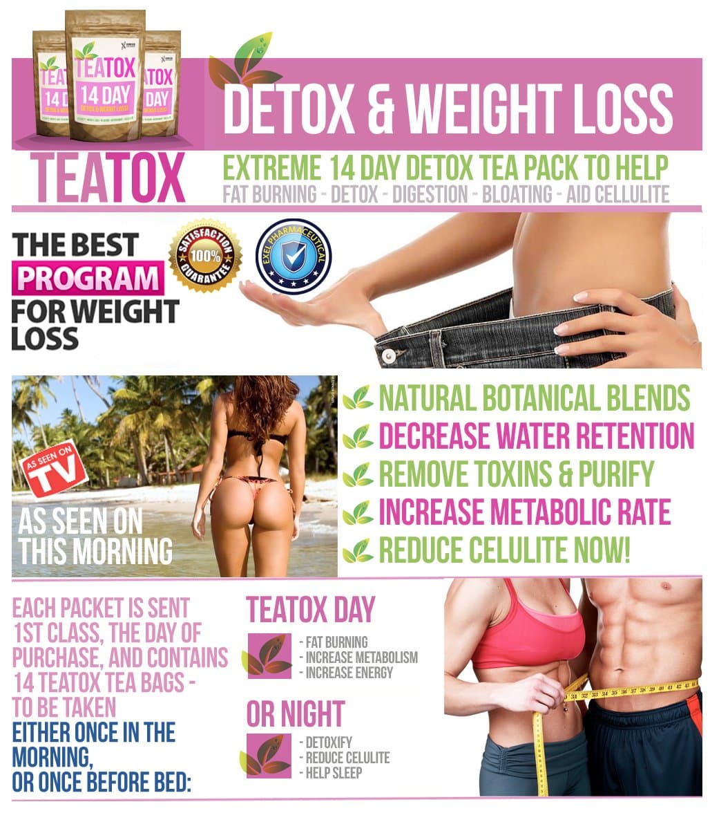 STRAWBERRY TEATOX 14 DAY DETOX SET (Weight Loss Tea, Slimming Tea BURN FAT TEA)