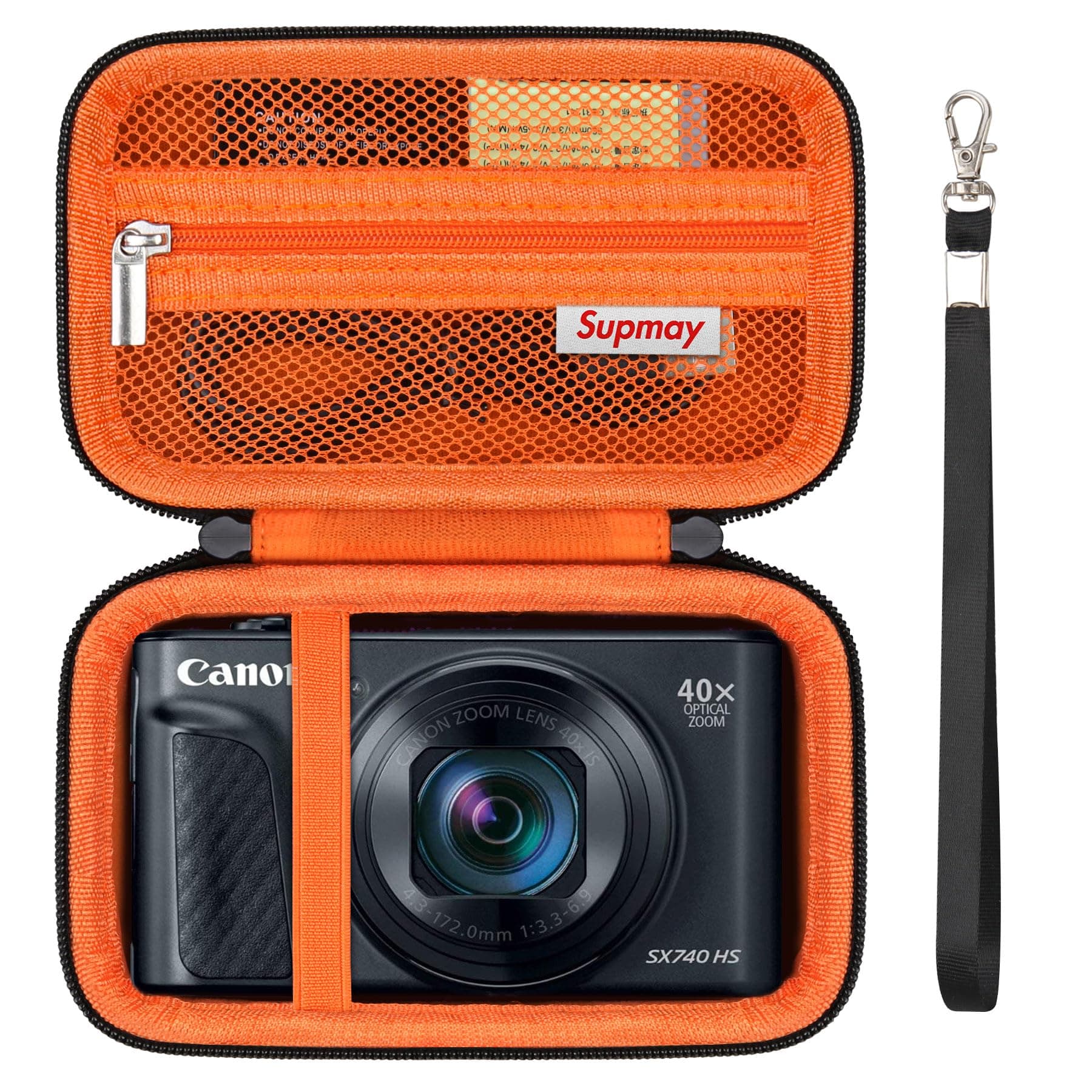 Hard Carrying Case for Canon PowerShot SX740/ SX730/ SX720/ SX620/ G7X Digital Camera, Black+orange, S, Hard Case