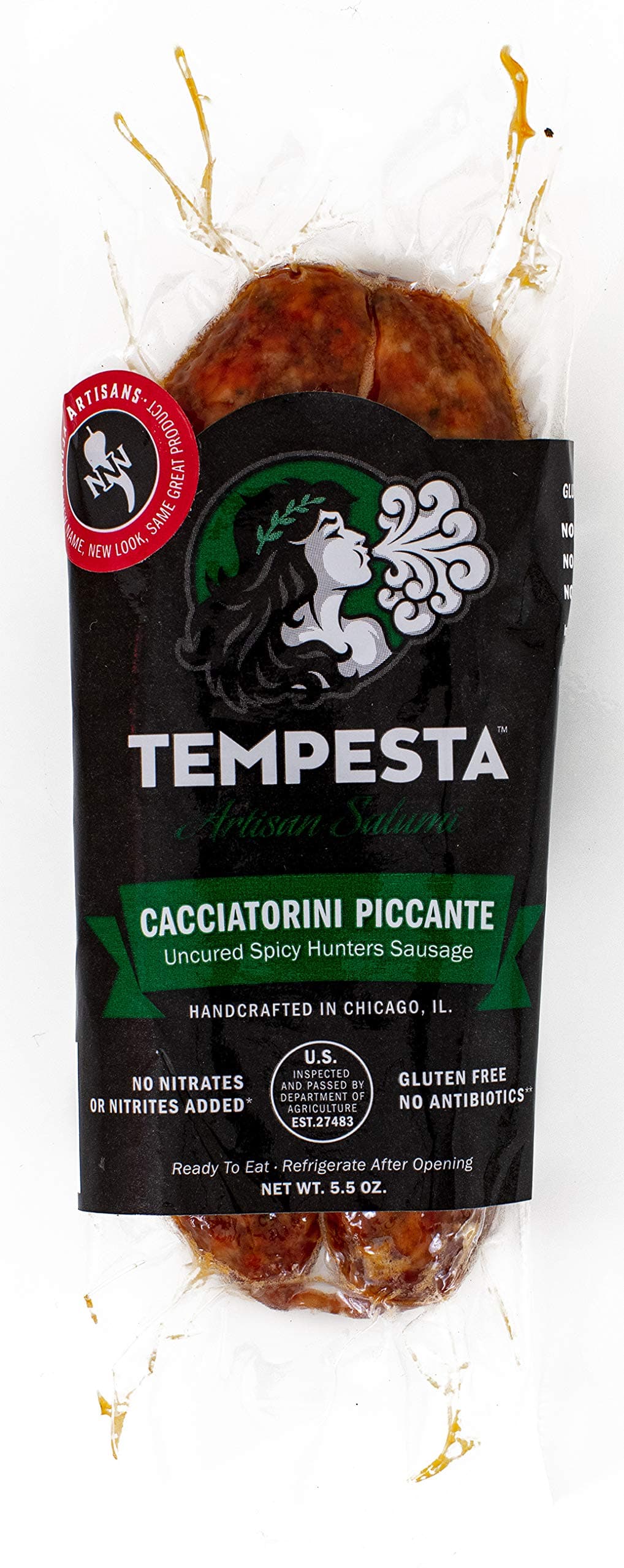 NDUJA ARTISANS Cacciatorini Piccanti (Spicy Hunters Sausage) , 5.5 OZ (Pack - 1)