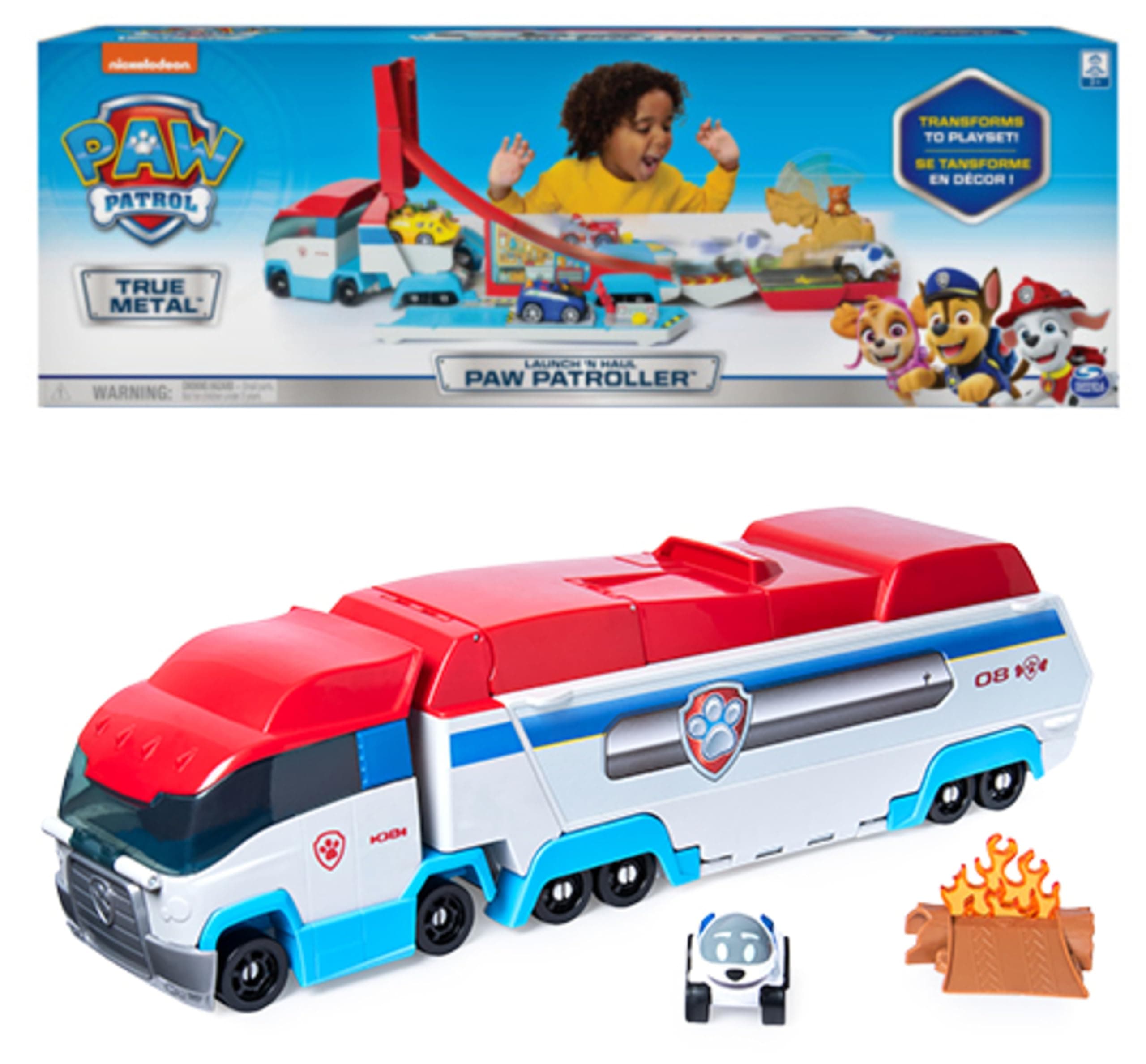 Paw Patrol, Launch’N Haul PAW Patroller, Transforming 2-in-1 Track Set for True Metal Die-Cast Vehicles