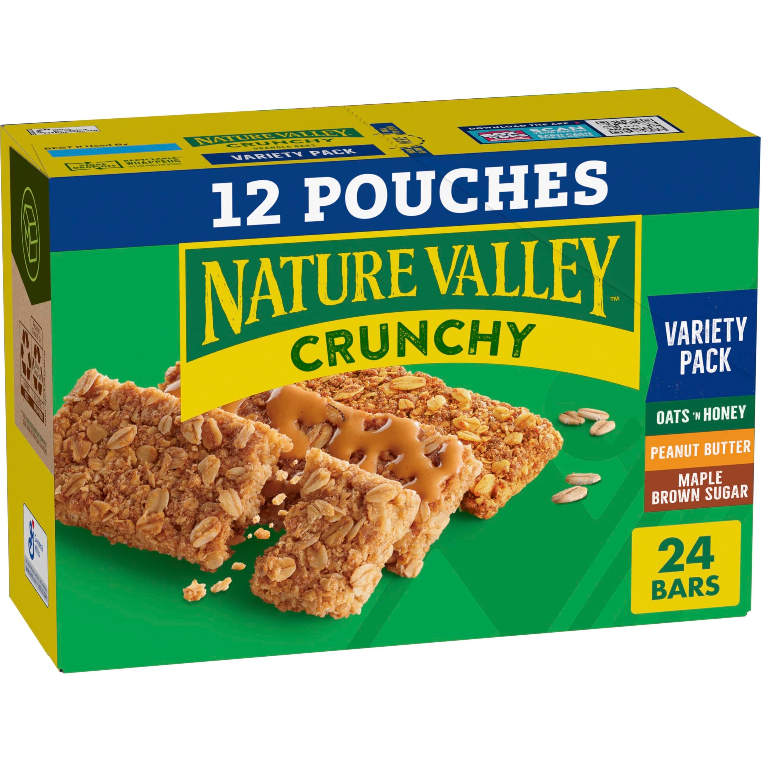 Crunchy Granola Bars, Variety Pack, 24 Bars, 17.88 OZ (12 Pouches)