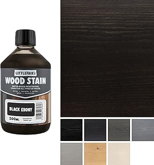 Littlefair's Wood Stain Water-Based - (Black Ebony) – Non-Toxic, Eco-Friendly & Quick Drying - Easy-to-Apply, Concentrated Formula for All Wood Types – 500ml