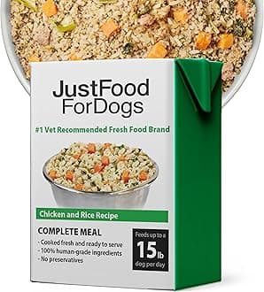 JustFoodForDogs Pantry Fresh Wet Dog Food, Complete Meal or Topper, Chicken & White Rice Human Grade Recipe - 12.5 oz (Pack of 6)