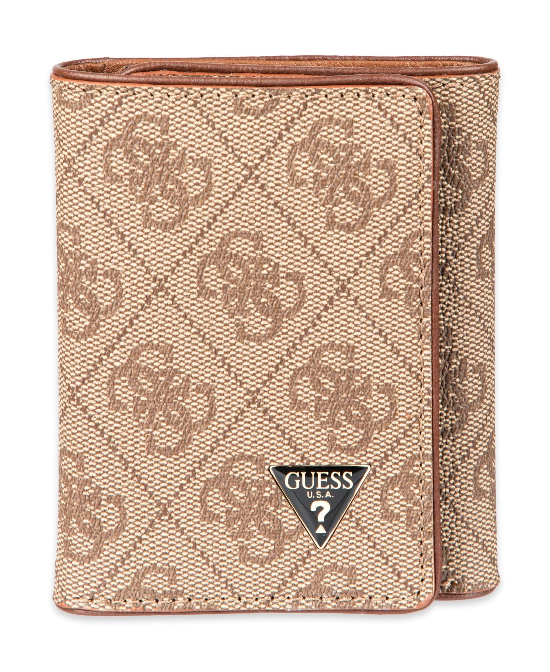 Men's Quattro G Saffiano Trifold Wallet, Tan, One Size, Tan, One Size, Quattro G Saffiano Trifold Wallet