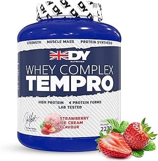 Whey Complex Tempro | x4 Protein Forms | Whey, Casein, Isolate & Egg Albumin, 23g Premium Protein Powder with Digestive Enzymes for Optimal Absorption, 2.27kg | Strawberry Flavour