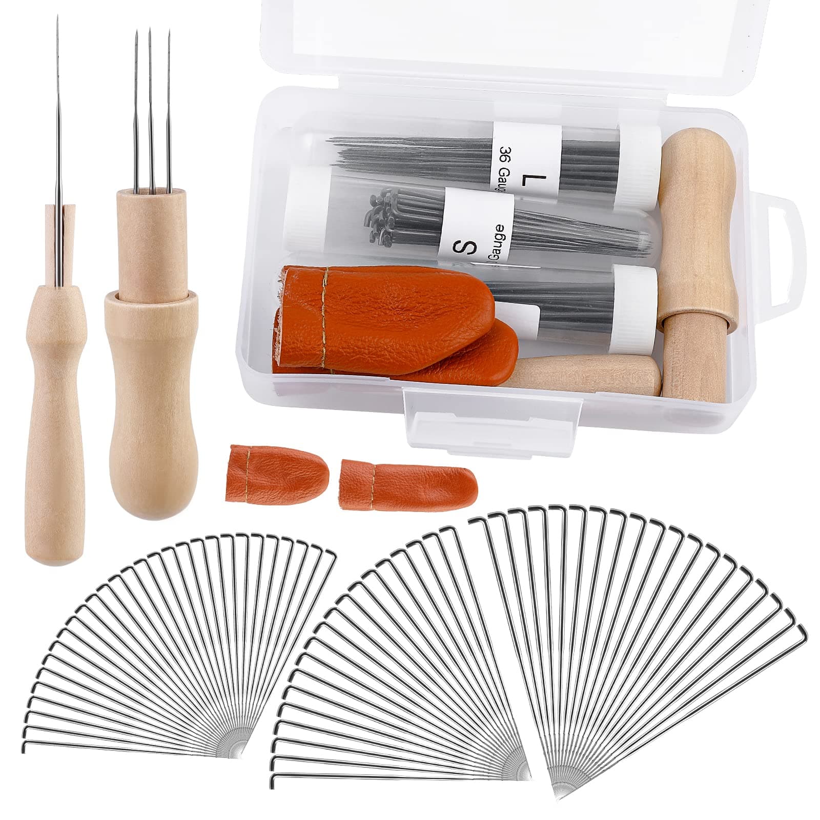 Mayboos74 Pcs Needles Wool Felting Needles Tools Needle Felting Supplies Felting Tools Needle Felting Tool with 3 Sizes Felting Needles for Beginner Professional