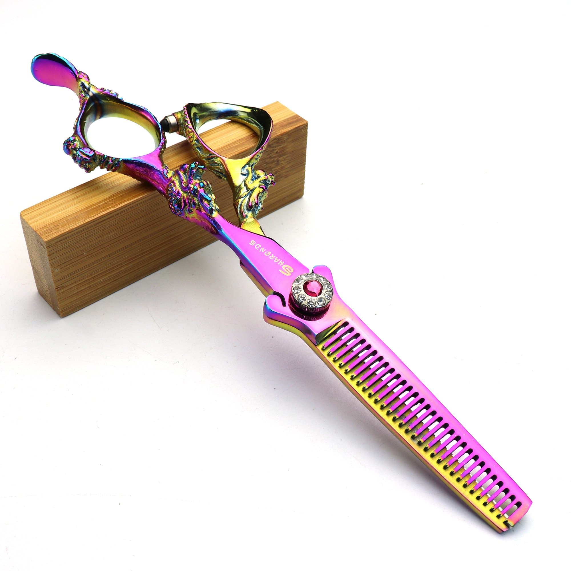 5.5 inch and 6 inch purple Dragon Knight professional Japanese hair scissors Barber scissors set (6 inch thinning scissors)