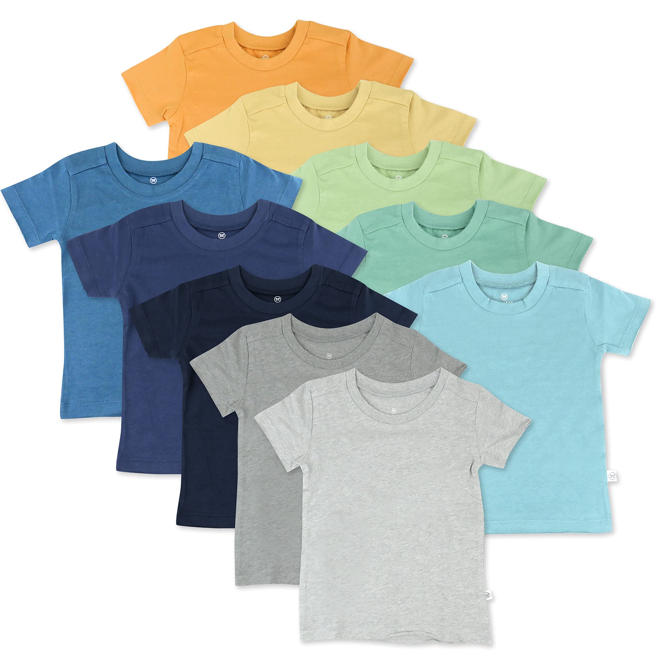 Unisex-Baby 5-Pack Short Sleeve T-Shirts 100% Organic Cotton Baby, Toddler, Little Kid, Boy, Girl, Unisex