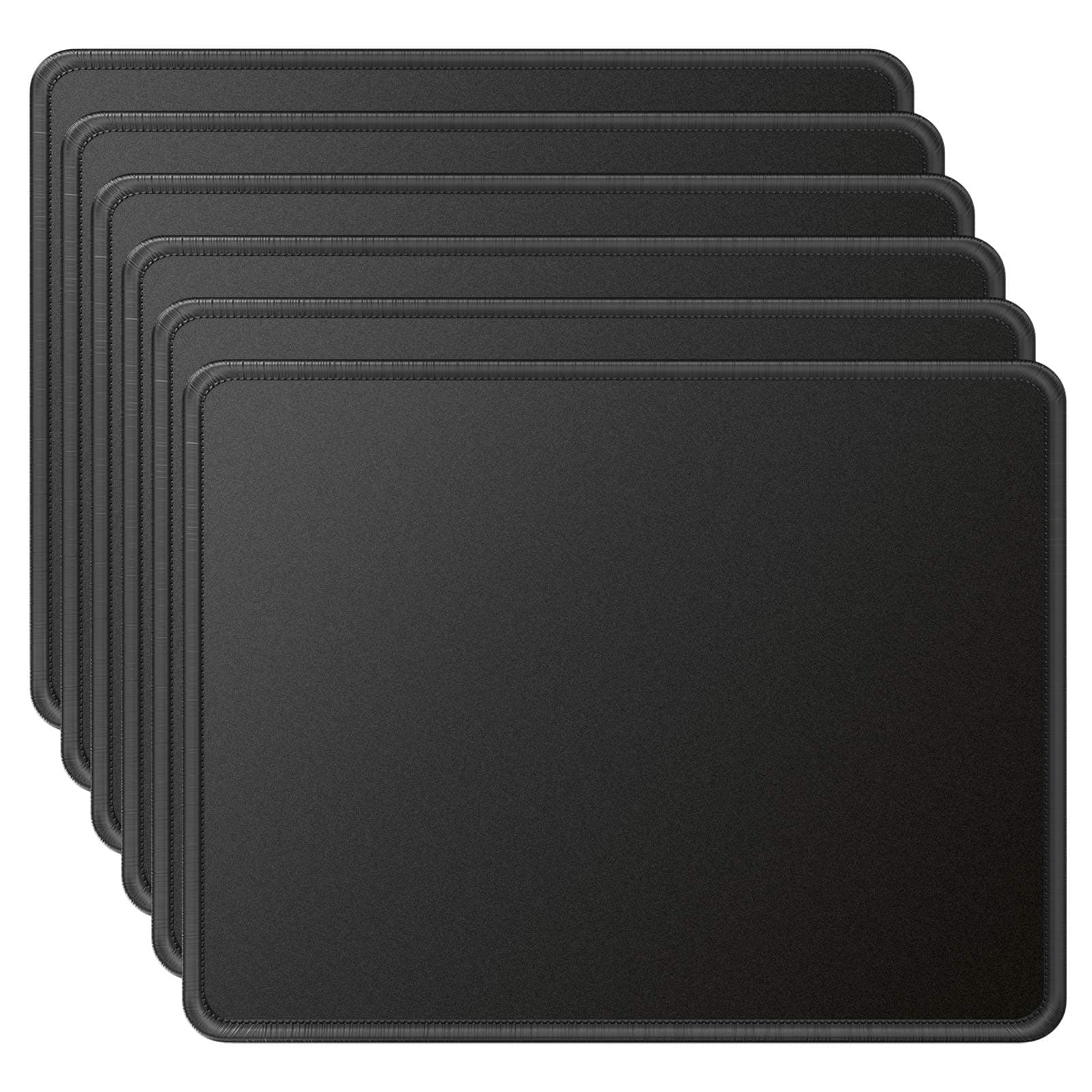 MROCO Mouse Pad 6-Pack [30% Larger] with Anti-Fray Stitched Edges, Premium Waterproof Surface, Non-Slip Rubber Base, Computer & Gaming Mouse Mat for Laptop, Office & Home, 8.5 x 11 in, Black