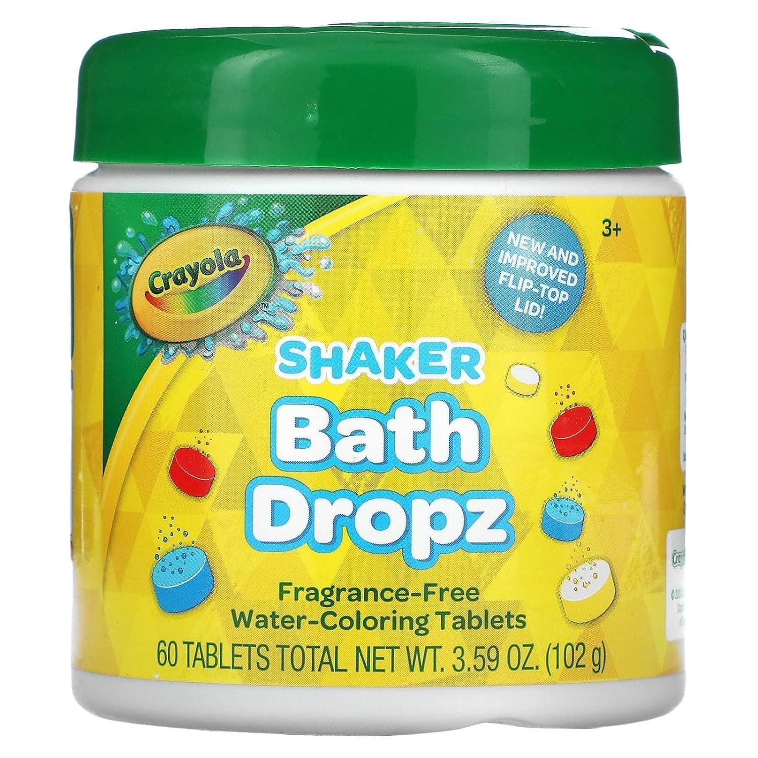 Crayola Color Bath Dropz 60 Tablets 3.59 Ounce Jar