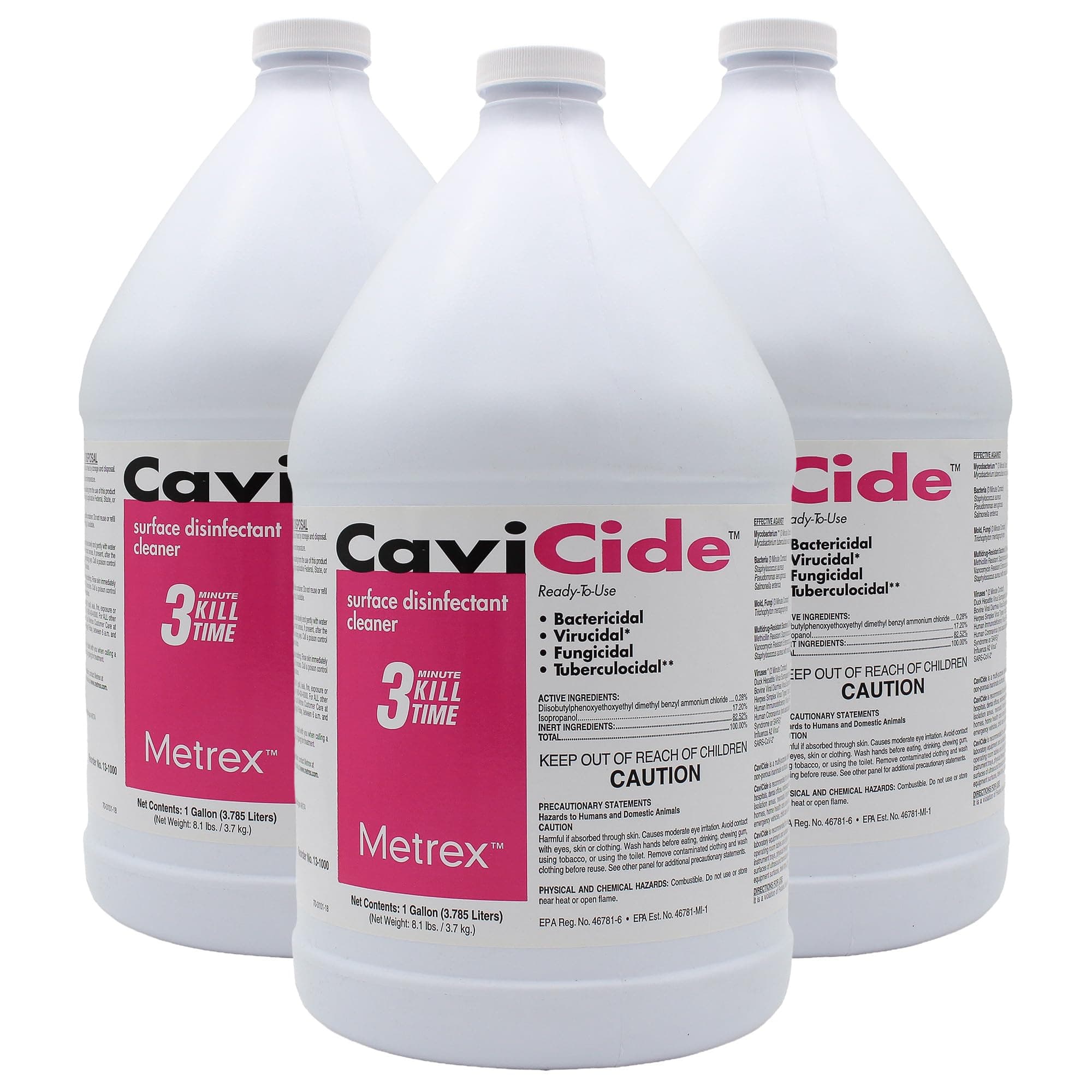 CaviCide Surface Disinfectant Cleaner, 13-1000 – Multi-Purpose Disinfectant & Cleaner for Medical Devices, NICU, Operating Rooms, Patient Care Areas, Labs, Schools – 1 Gallon (Pack of 3)