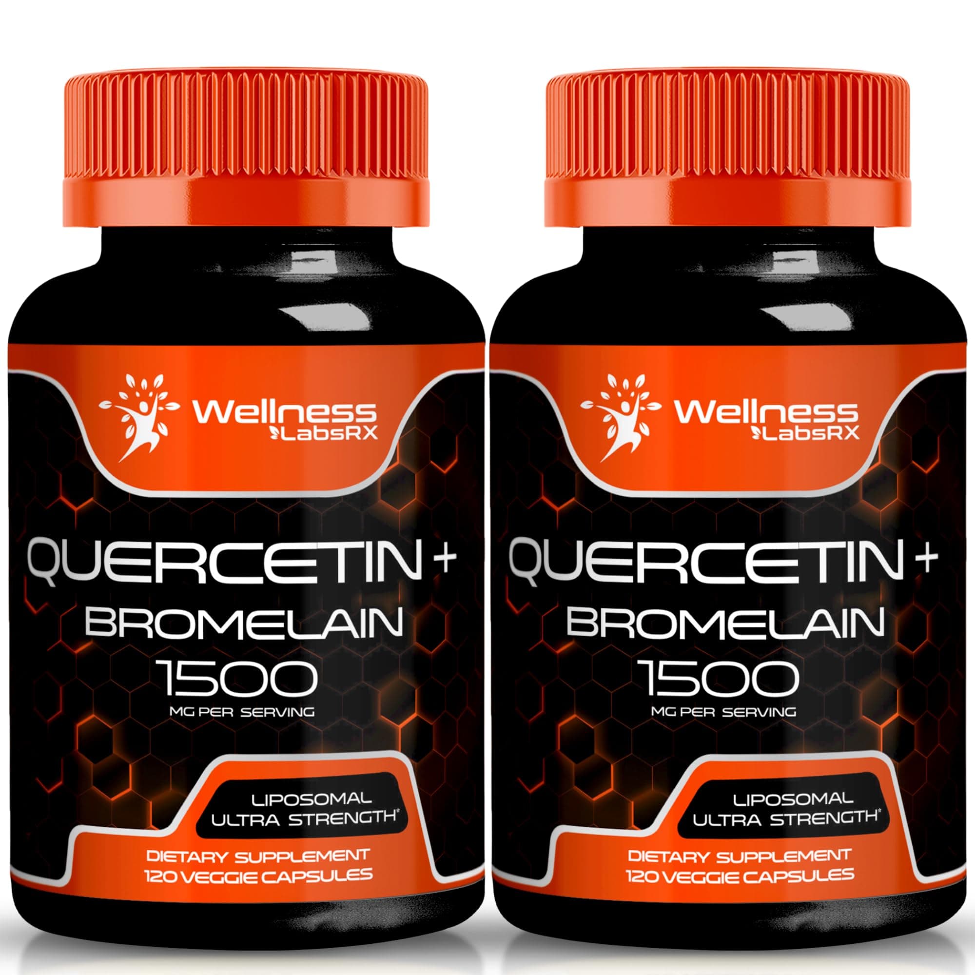 Quercetin with Bromelain Supplement - 1500mg - Immune Support and Heart Health Capsules For Men and Women, Quercetin Supplements Helps Support Joint & Healthy Respiratory System - 120 Count (2 Pack)