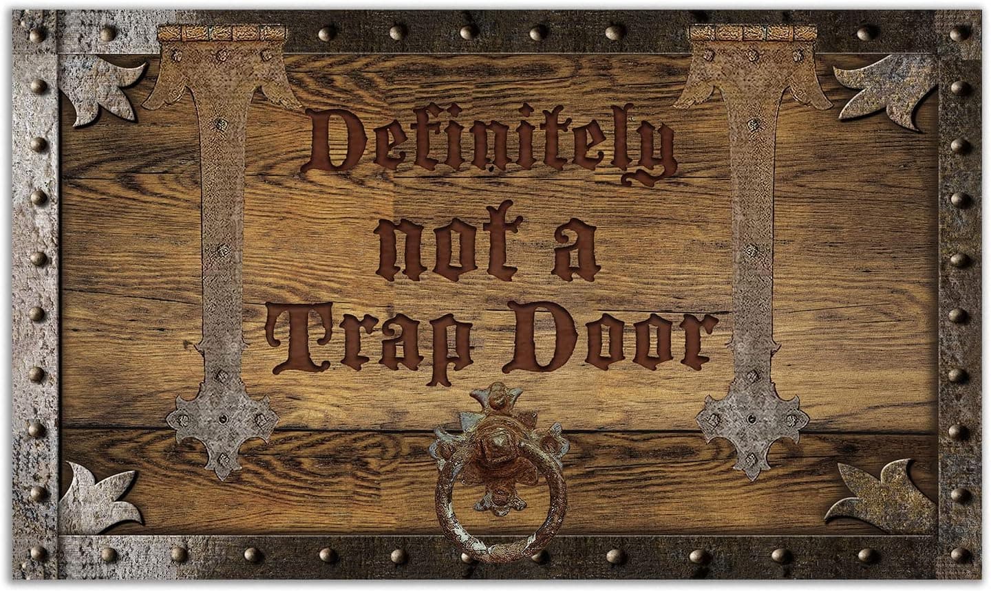 Definitely Not A Trap Door Door Mat Funny Entrance Welcome Outdoor Indoor Mats Home Decor Housewarming Gift 17 x 29 Inches