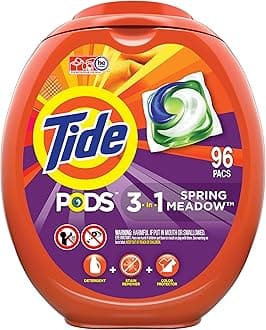 TidePODS Liquid Laundry Detergent Pacs, Spring Meadow, 96 Count