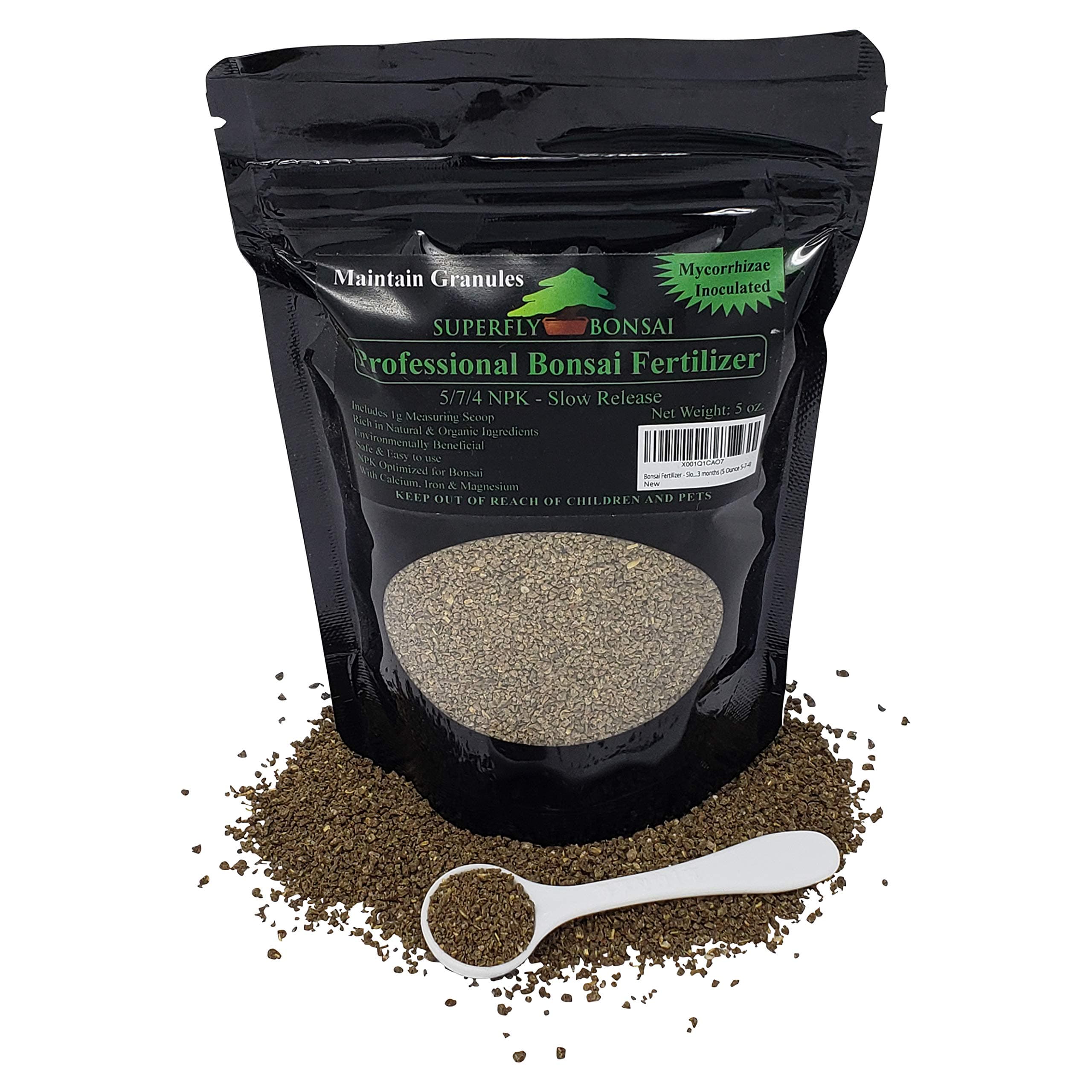 BonsaiMax Bonsai Fertilizer - Slow Release - with Free 1g Scoop - Natural Based - Immediately fertilizes Then Over 2-3 Months (5 Ounce 5-7-4)