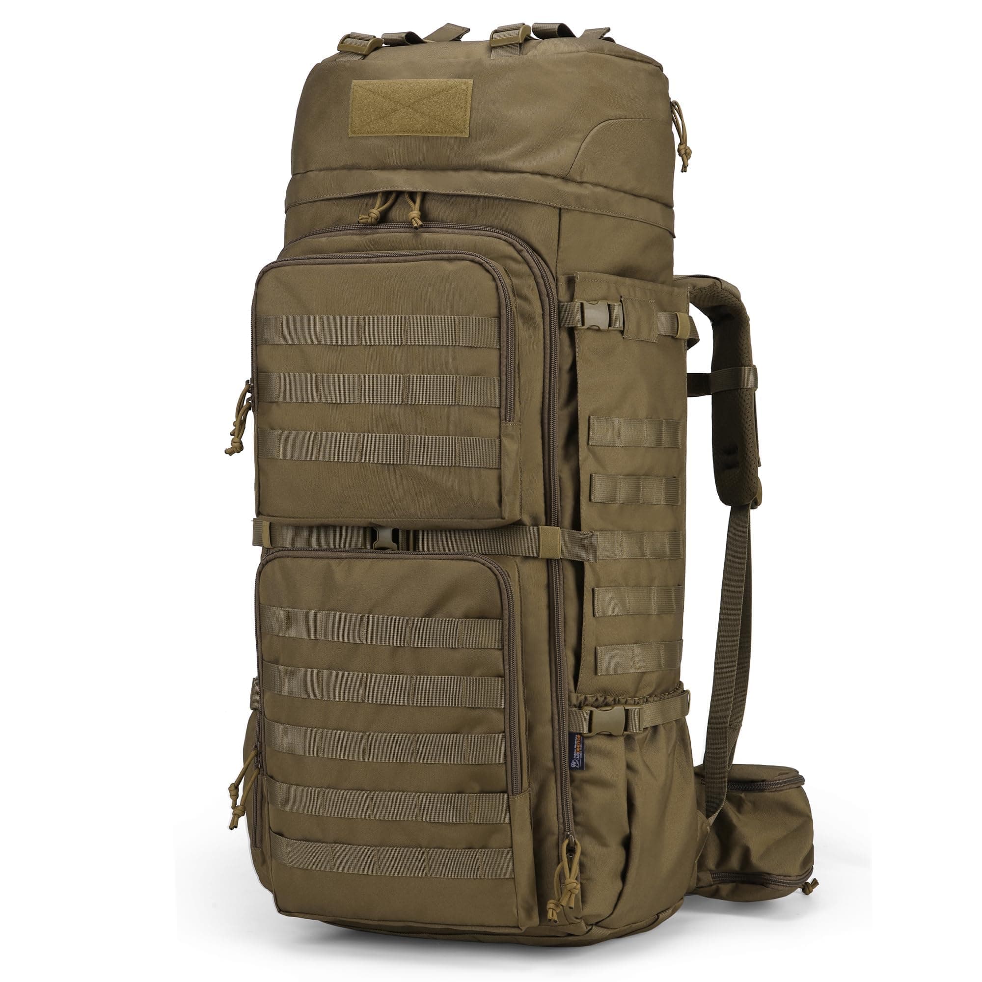 75L Molle Hiking Internal Frame Backpacks with Rain Cover for Camping,Backpacking,Travelling(Khaki)