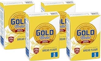 Gold Medal Premium Quality Unbleached Bread Flour, 5 lb (Pack of 4)