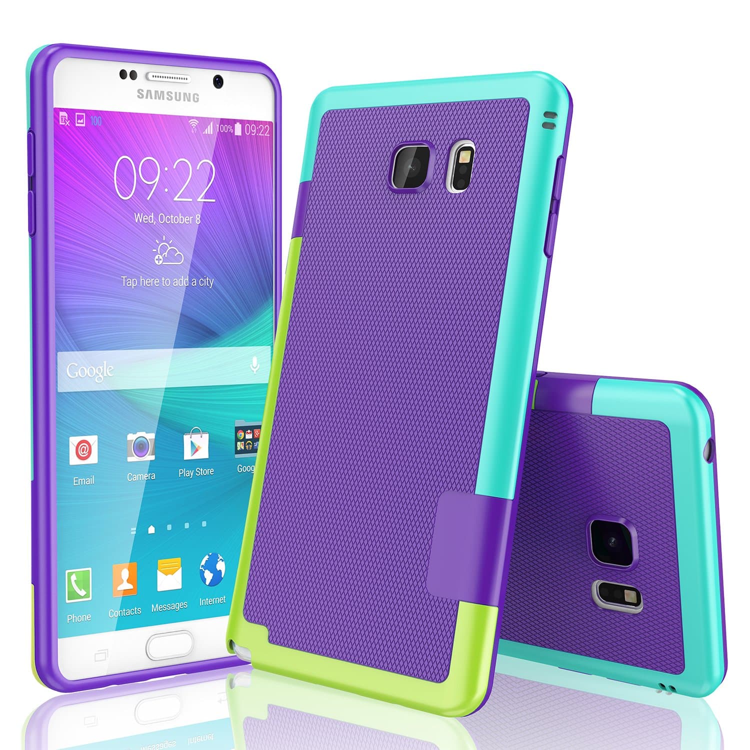 Galaxy Note 5 Case, TILL(TM) Ultra Slim 3 Color Hybrid Impact Anti-Slip Shockproof Soft TPU Hard PC Bumper Extra Front Raised Lip Case Cover for Samsung Galaxy Note 5 V SM-N920 [Purple]