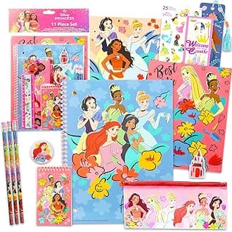 Disney Princess Notebook Set - Bundle of Stationery, Folders, Notebook, Pencils, More | Disney Princess School Supplies for Kids
