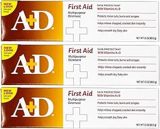 A+D First Aid Ointment, Multipurpose Dry Skin Moisturizer and Skin Protectant, 1.5 Oz (Pack of 3)