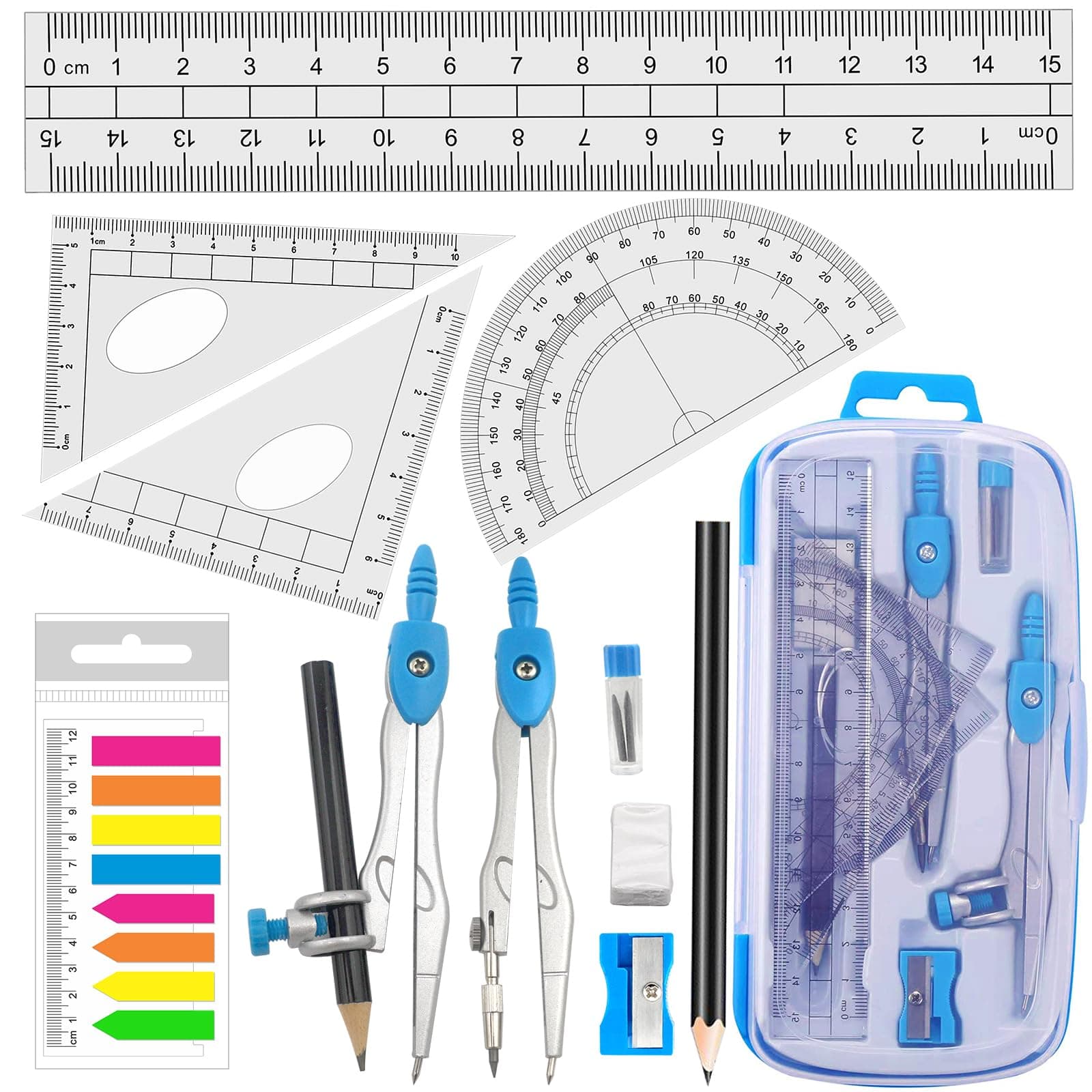 Blue Shool Compass Set