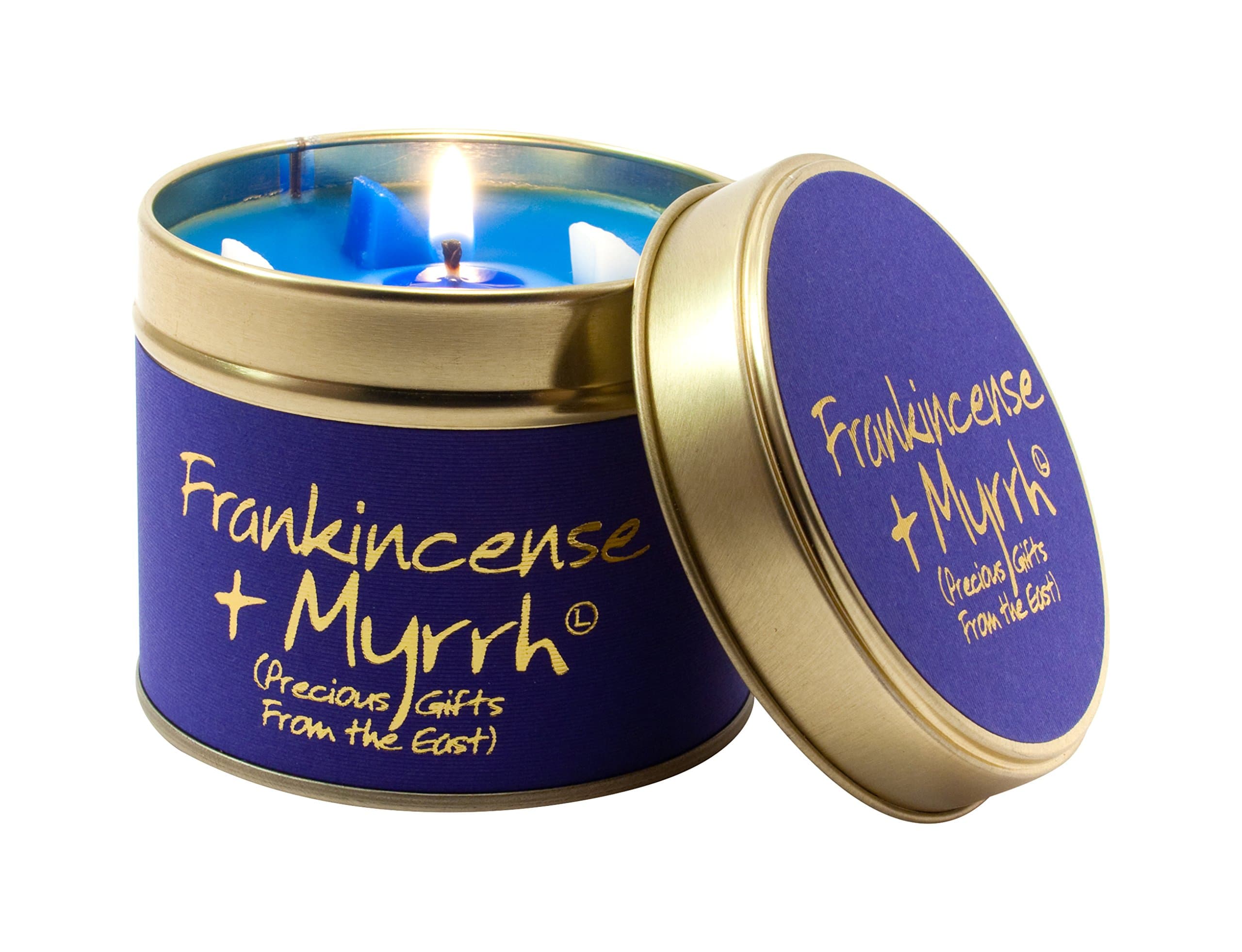 Lily-Flame Frankincense and Myrrh Tin, Blue