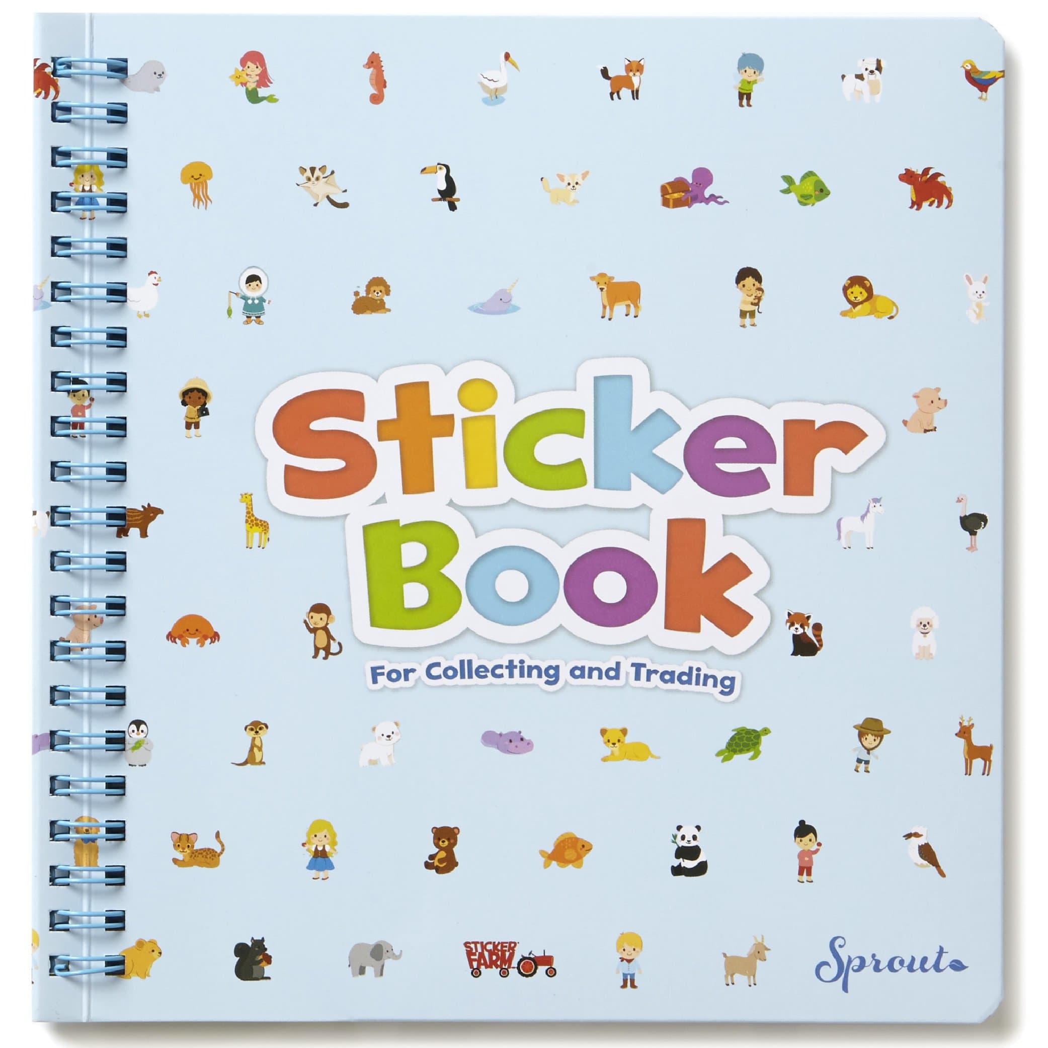 Sticker Farm Original Series Travel-Size (7.5 x 7 in) Reusable Sticker Album for Collecting Stickers, Small Activity Album with 30 Puffy Stickers to Start Collection