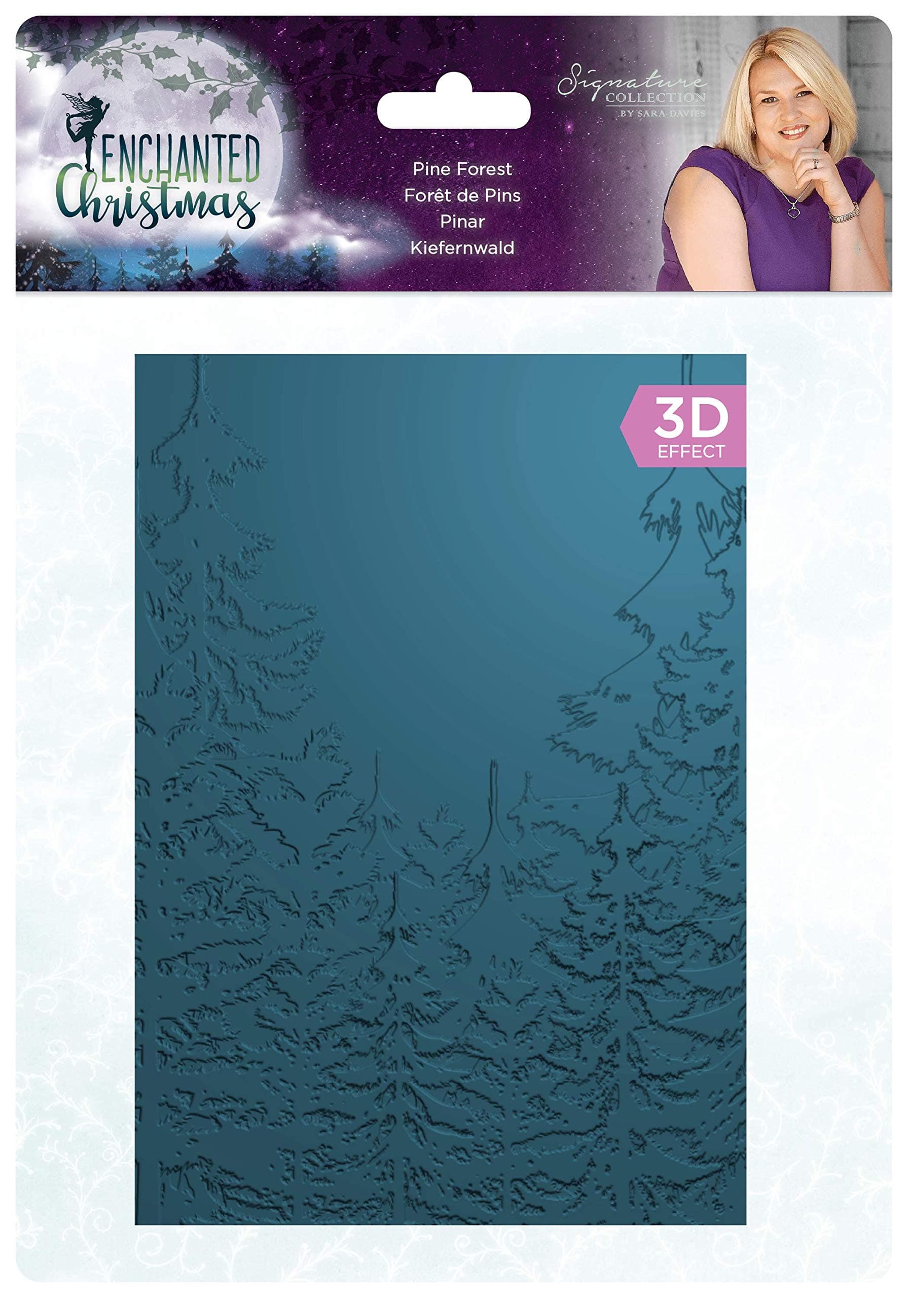 Crafter's Companion Sara Signature Enchanted Christmas-3D Embossing Folder-Pine Forest, Multi, One Size