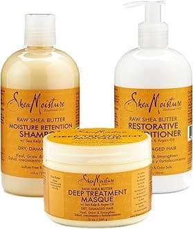 Shea Moisture Raw Shea Butter Restorative Shampoo, Conditioner and Deep Treatment Masque
