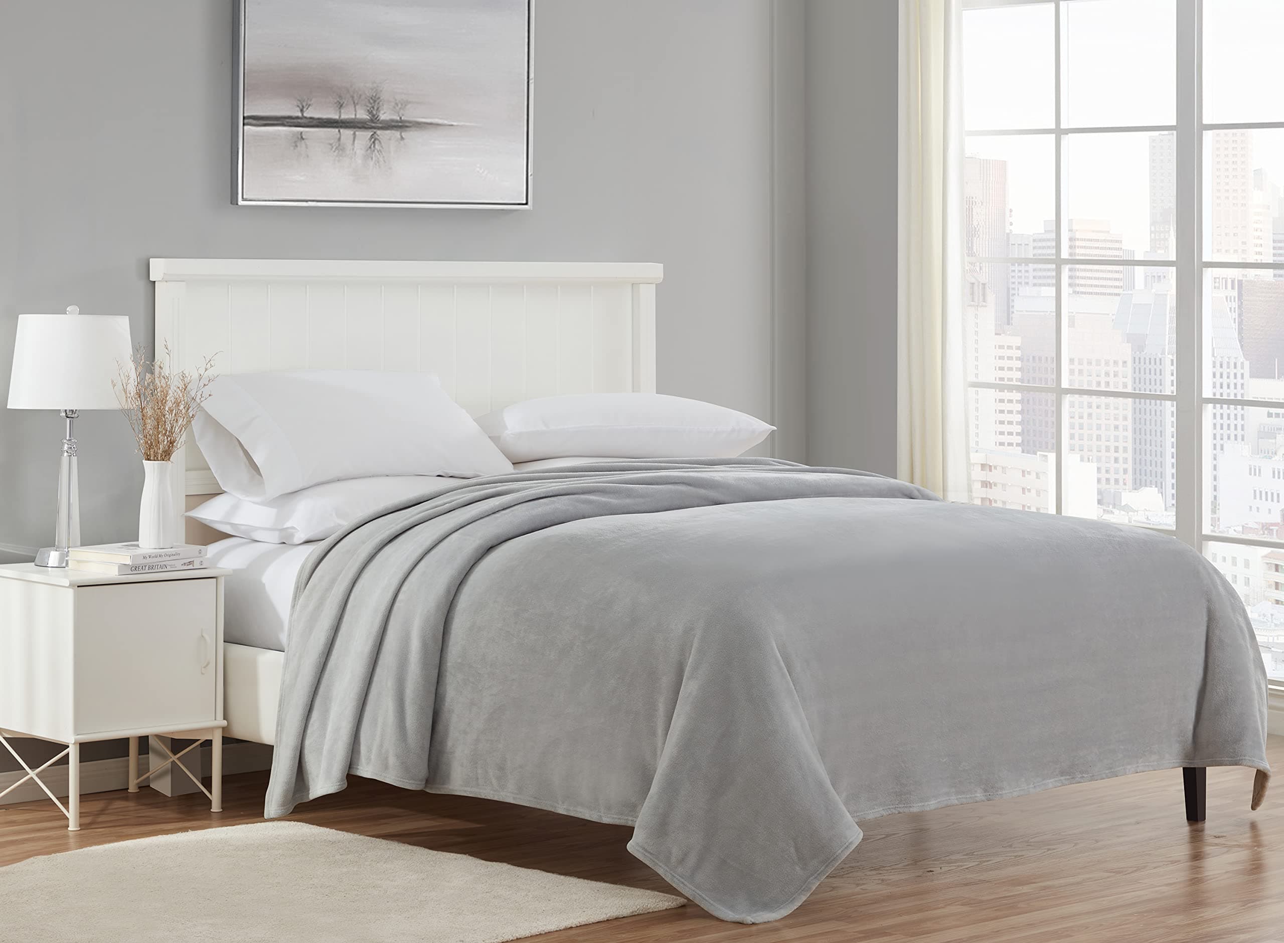 Tahari Home - King Blanket, Soft & Cozy Plush Bedding, Stylish & Elegant Home Decor, Grey, King