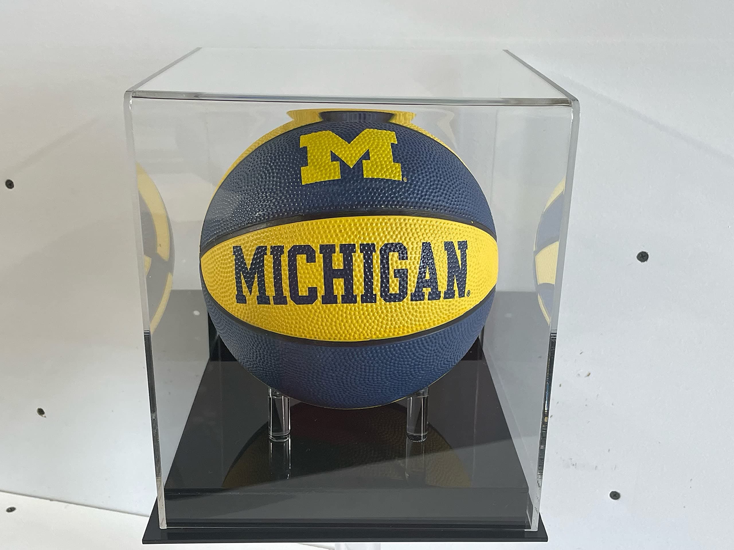 Mini Basketball case with Black Acrylic Wall Mount with pegs