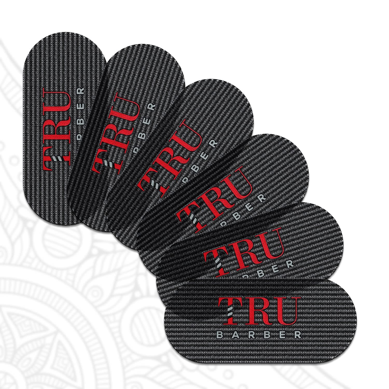 TRU BARBER HAIR GRIPPERS ® BUNDLE PACK 6 PCS for Men and Women - Salon and Barber, Hair Clips for Styling, Hair holder Grips (Black/Red)