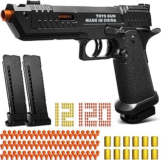 Shell Ejecting Toy Gun, Semi-Automatic Kids Toy Pistol with Ejecting Shells, Soft Bullet Toy Guns for Boys 8-12, Outdoor Shooting Games Educational Model