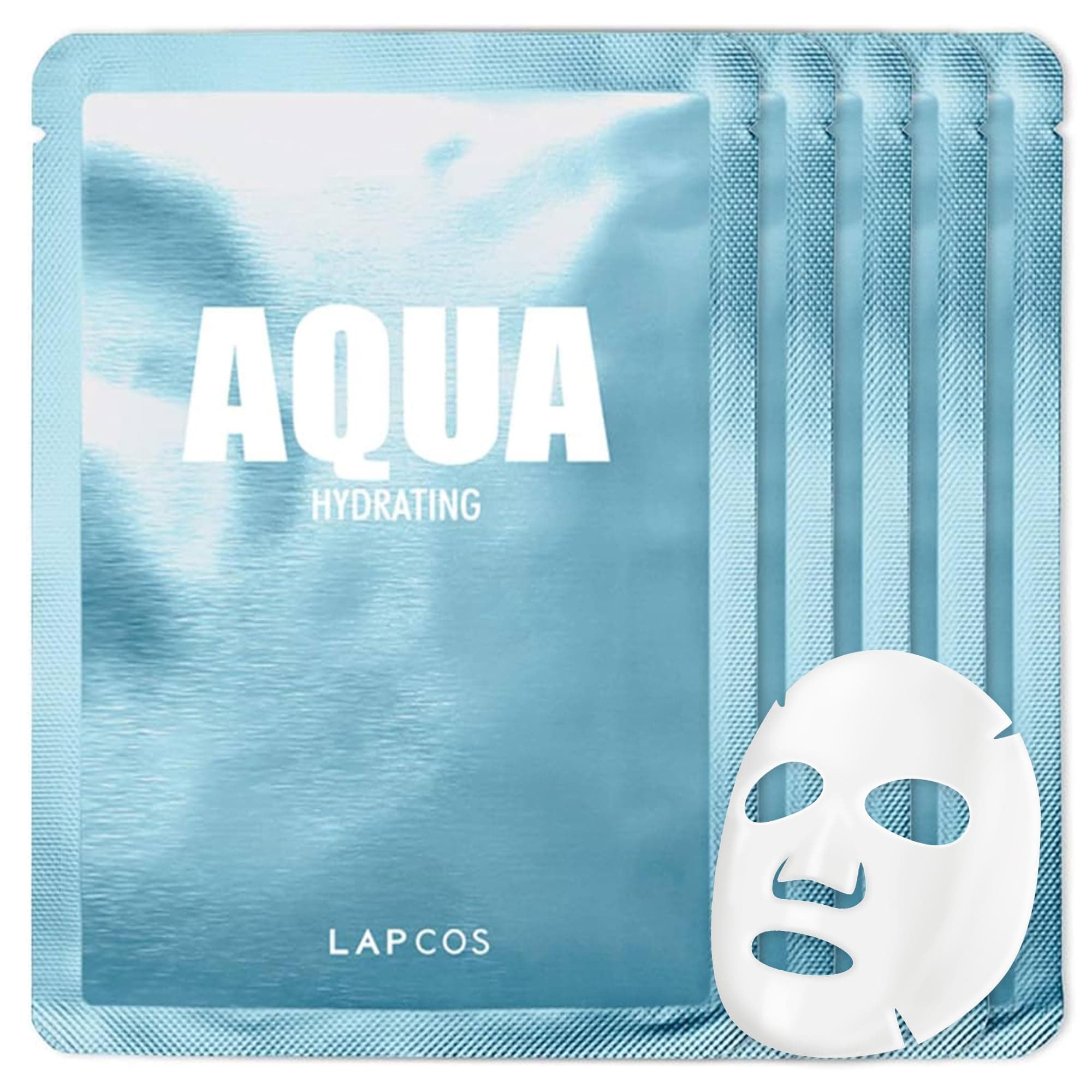 Aqua Sheet Mask, Hydrating Daily Face Mask with Seawater and Plankton Extract to Nourish Skin, Korean Beauty Favorite, 5-Pack
