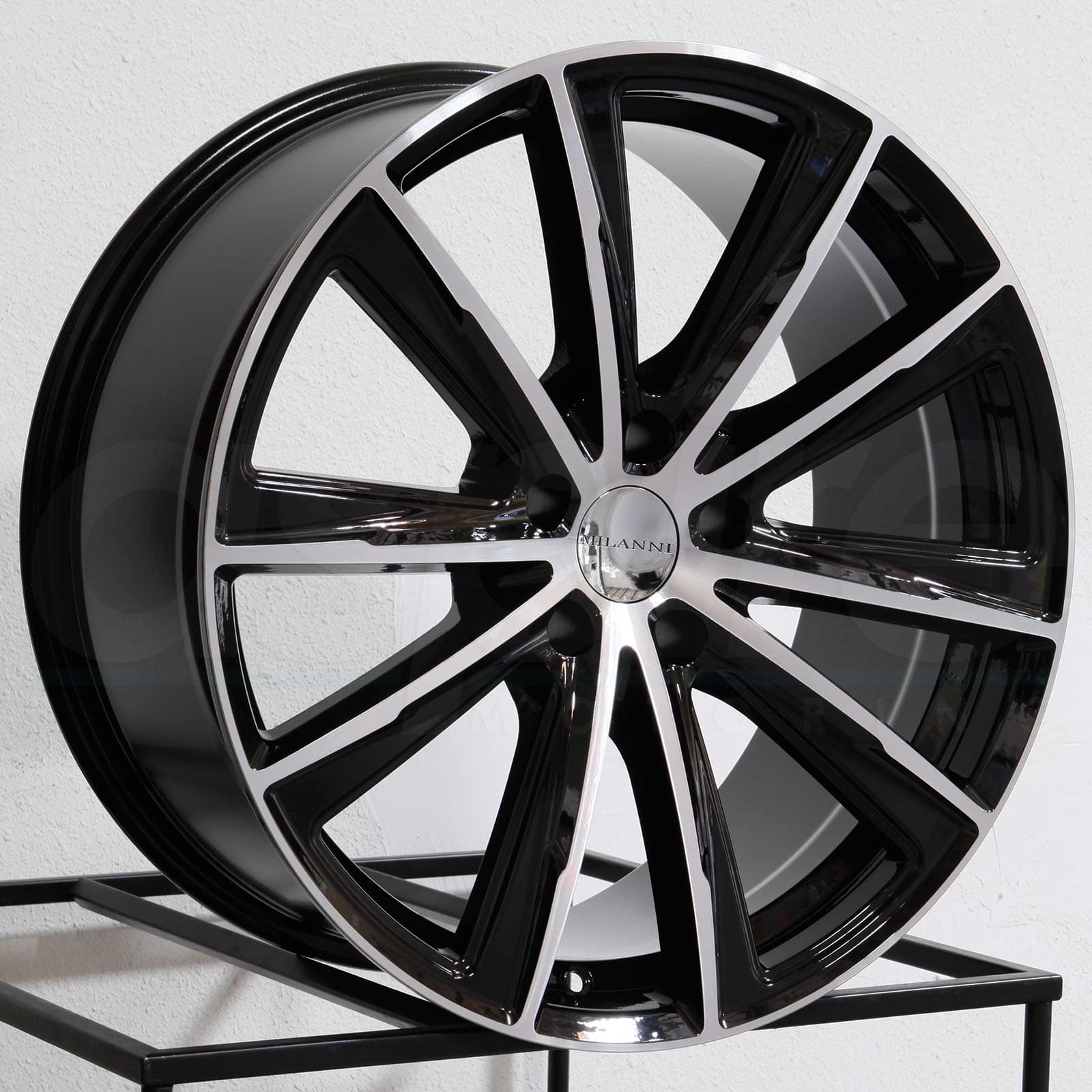 Milanni 471 Splinter 18x8.5 5x108 +38mm Black/Machined Wheel Rim 18" Inch