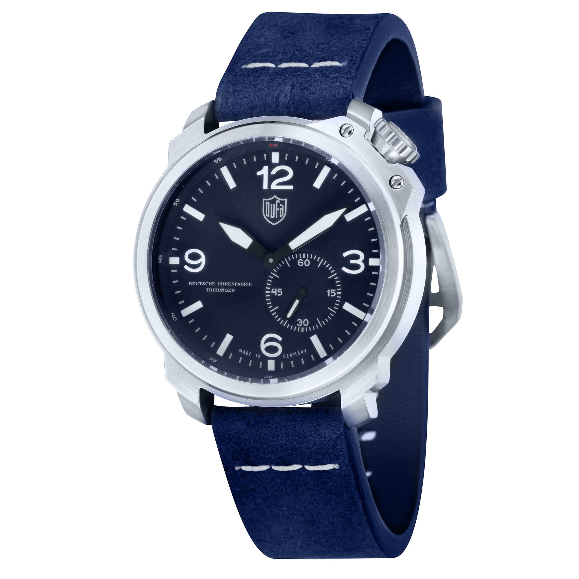 Dufa Deutsche Uhrenfabrik Unisex Quartz Watch Analogue Display and Leather Strap DF-9009-03 Kiel, Quartz