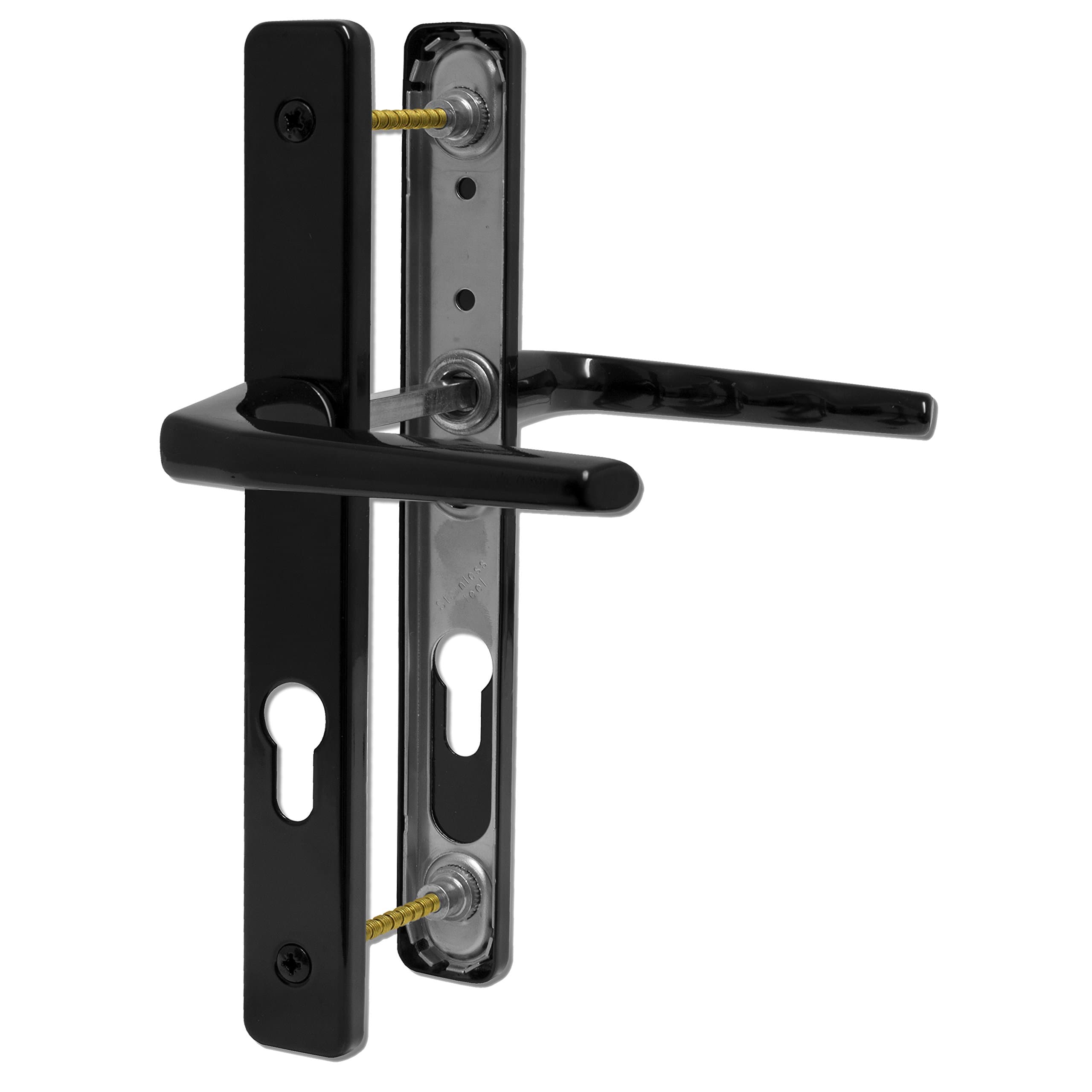 UPVC Door Handle Hoppe Ferco 70mm 70PZ 200mm Fixings Double Glazing Pair Set Colour: Black