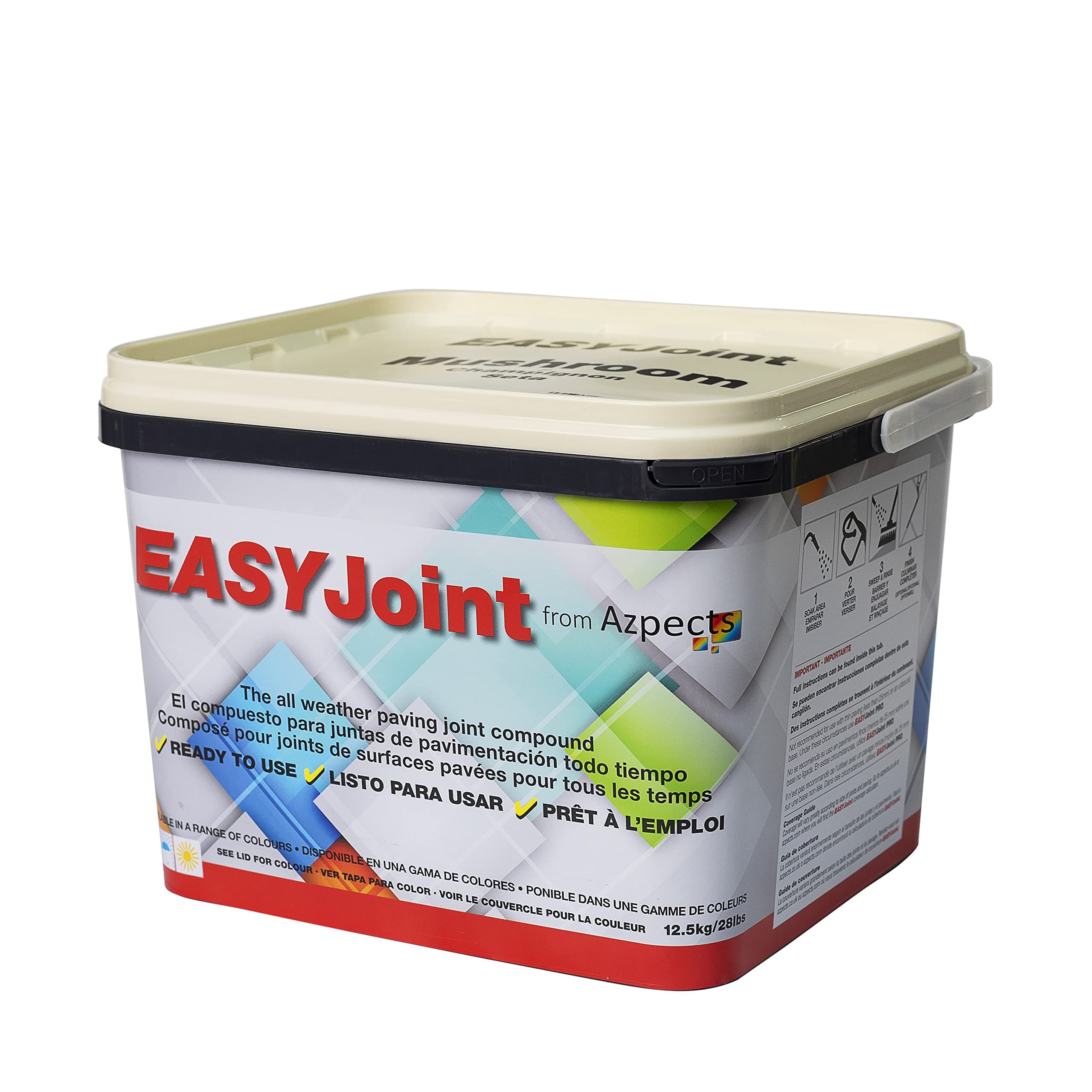 EASYJoint Patio Sand Ready Mixed Paving Jointing Compound For Outdoor Natural Stone, Slate And More. 12.5kg All Weather, Strong And Durable Sweep In Joint Compound - Mushroom