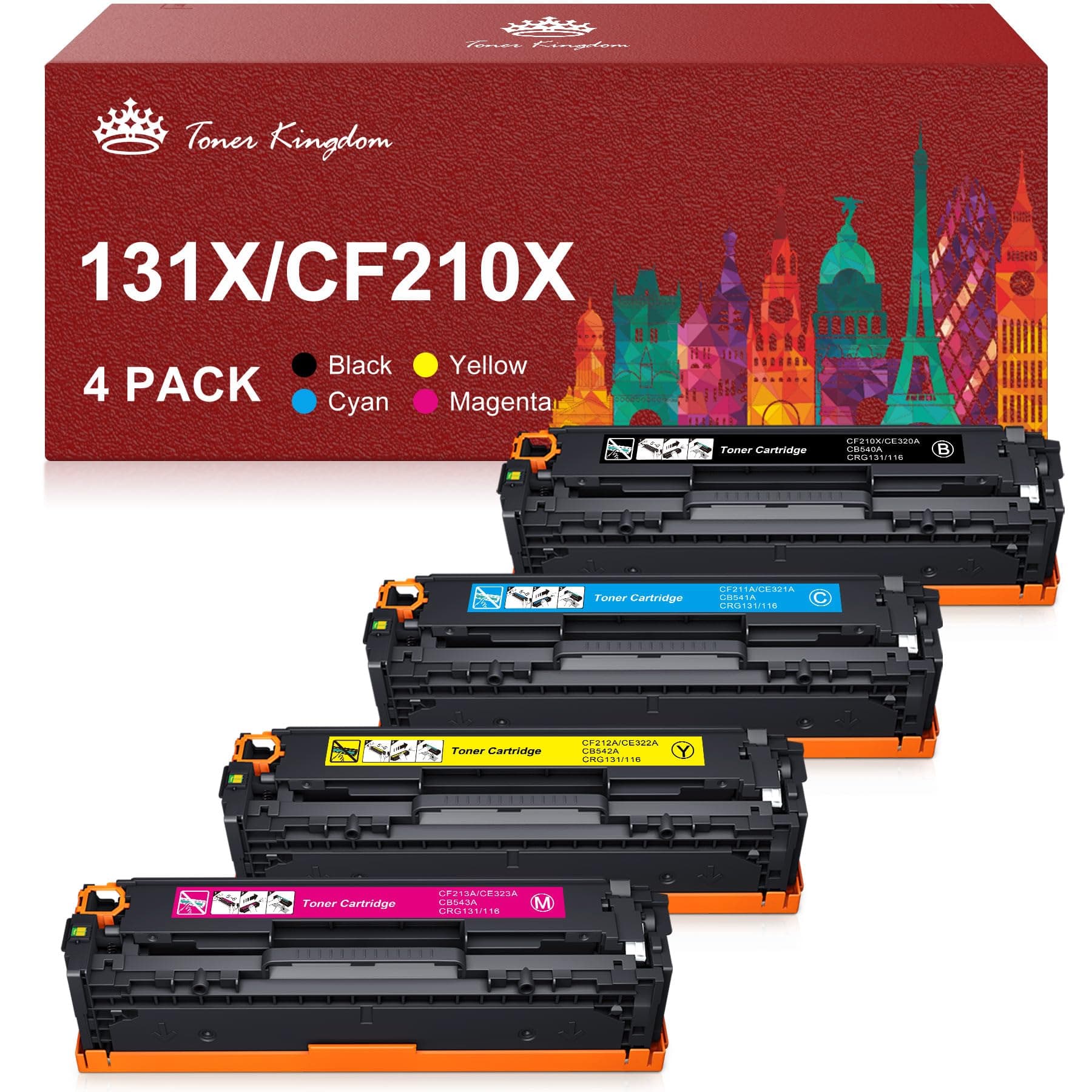 Compatible Toner Cartridge for HP 131X CF210X CF210A 131A for HP LaserJet Pro 200 Color M251n M251nw M276nw,128A CF320A CM1415FNW CP1525N,125A CB540A CP1515n CP1215