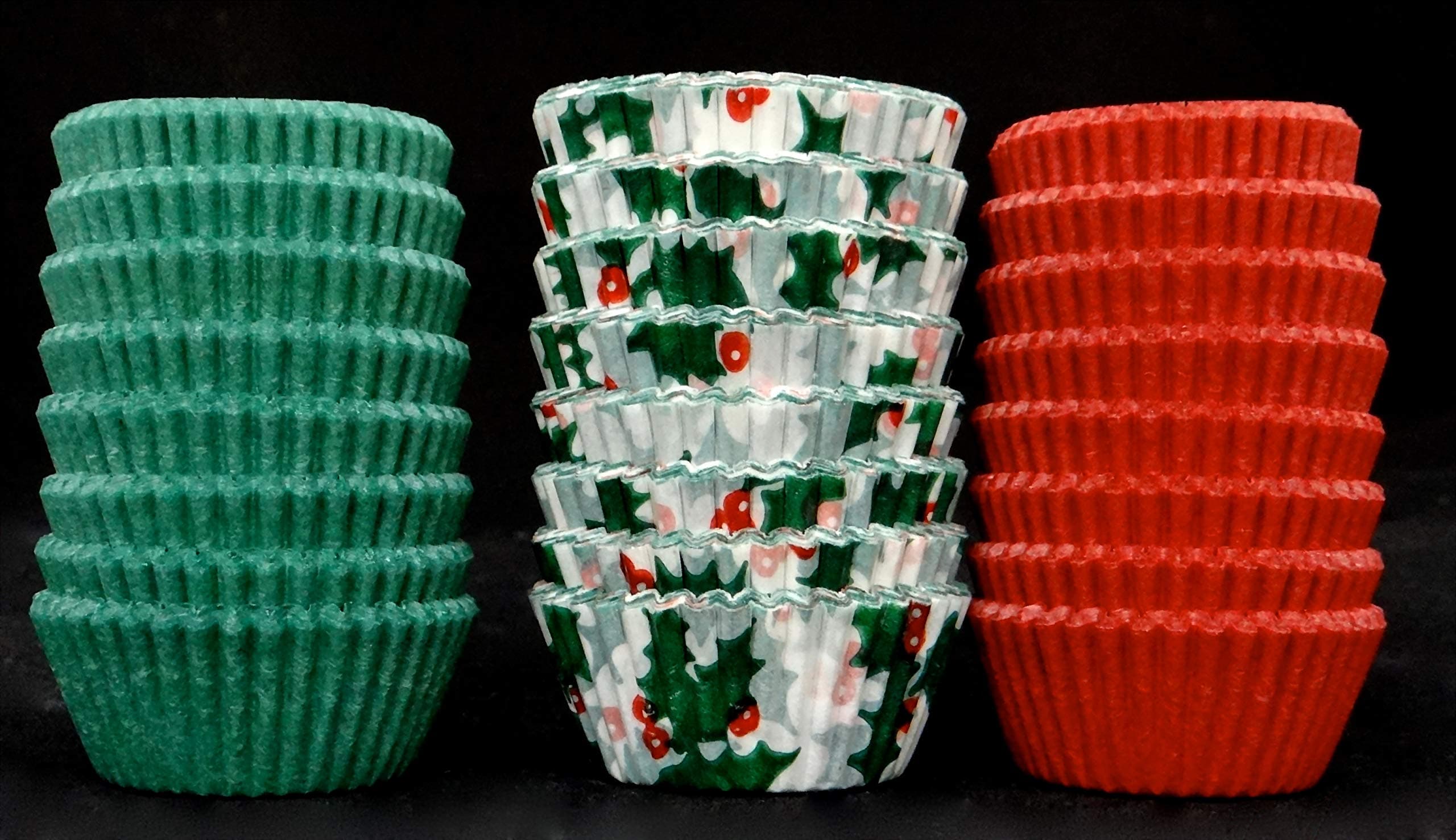 Christmas Candy Cups, Red Green and Holly Qty 600[Amazon-developed Certification] Compact by Design
