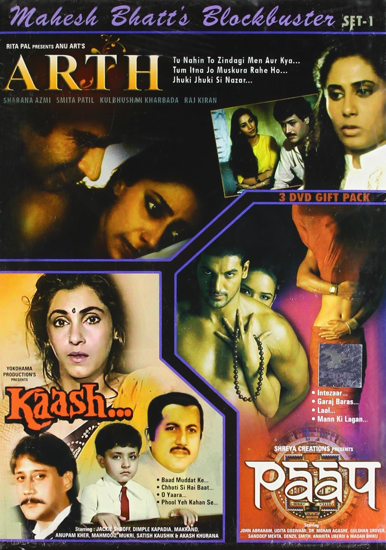 Mahesh Bhatt's Blockbuster Set - 1 (Set of 3 DVDs- Arth/Paap/Kaash)