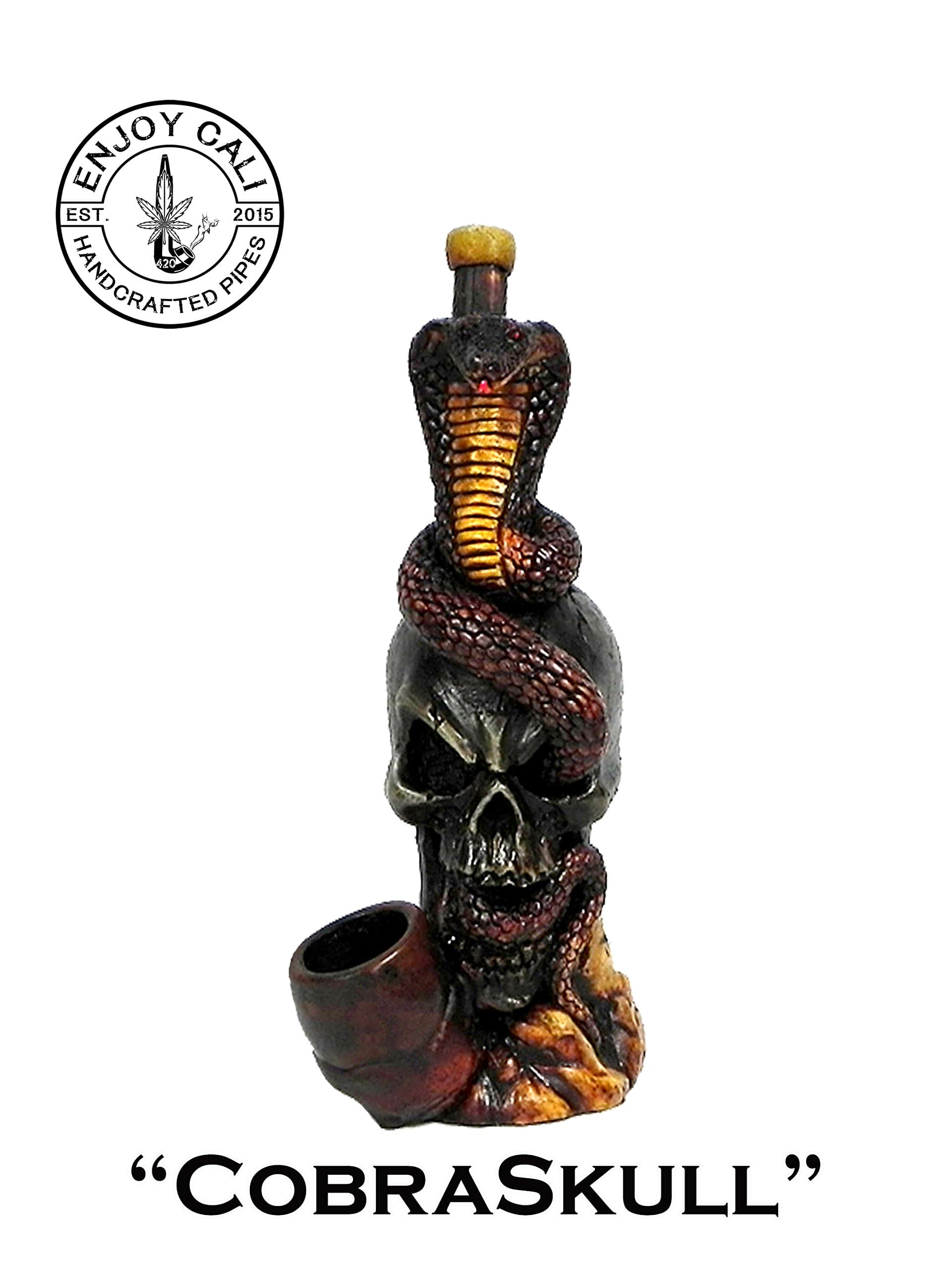 Handmade Tobacco Pipe Art Collectible Smoke Functional"CobraSkull" Collection