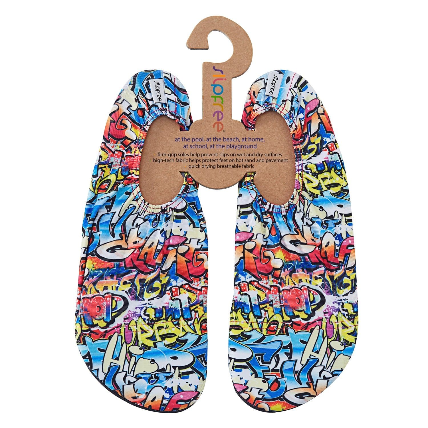 Slipfree Beach and Pool Shoes - Adults - for Beach, Pool, Studio, Gym, Boat, Garden and More (X-Small, Hiphop)