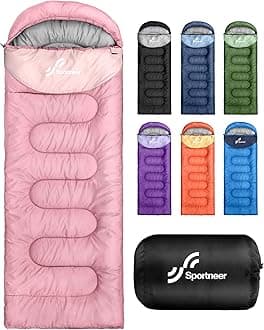 Sportneer Sleeping Bag for Adults & Kids, Cold Weather & Warm Waterproof Camping Sleeping Bag, Compact Portable for Camping Hiking & Travel