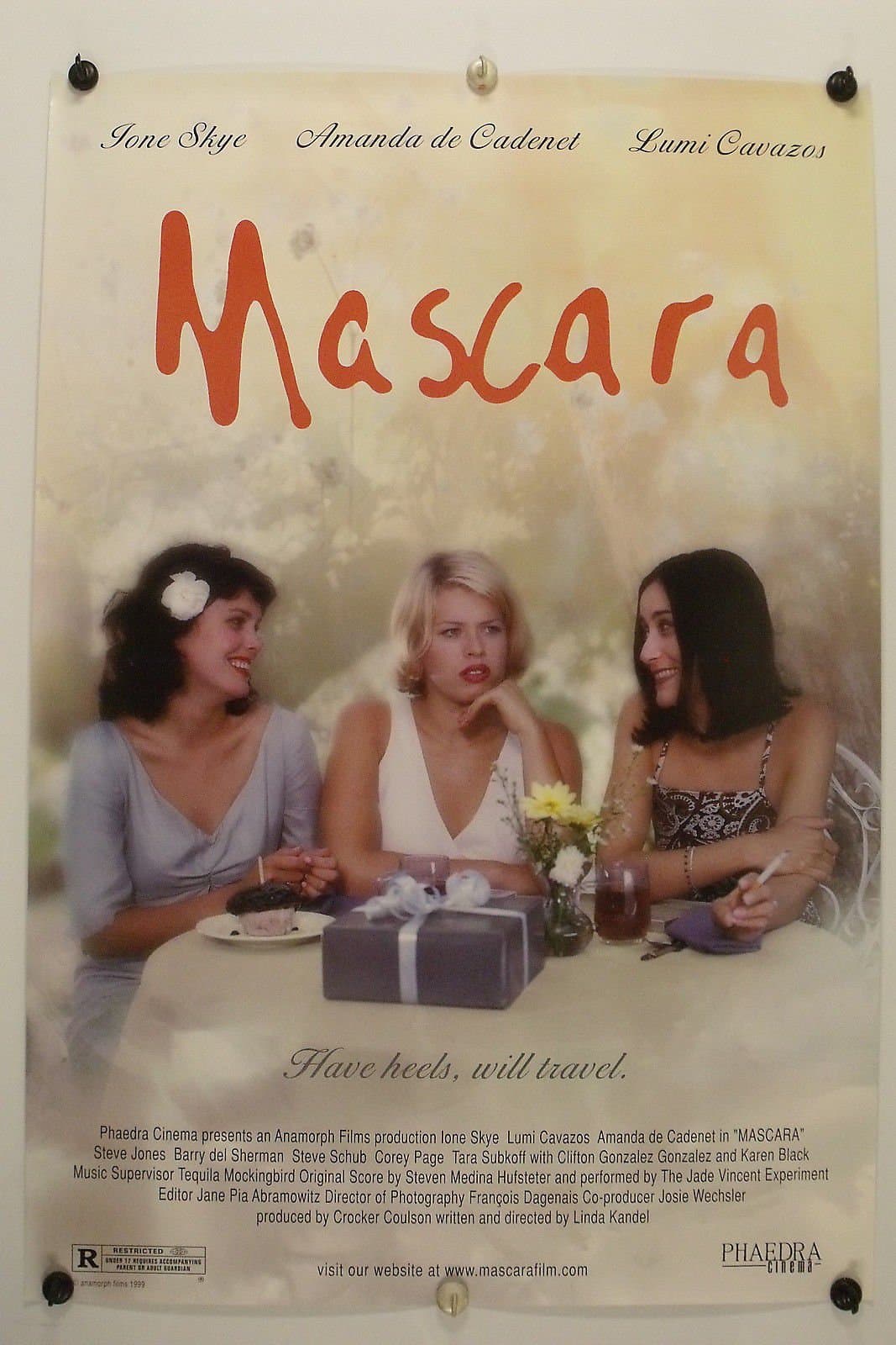 MASCARA (1999) Authentic Original Movie Poster - Single-Sided - ROLLED - 27x40 - Jone Skye - Amanda De Cadenet - Lumi Cavazos