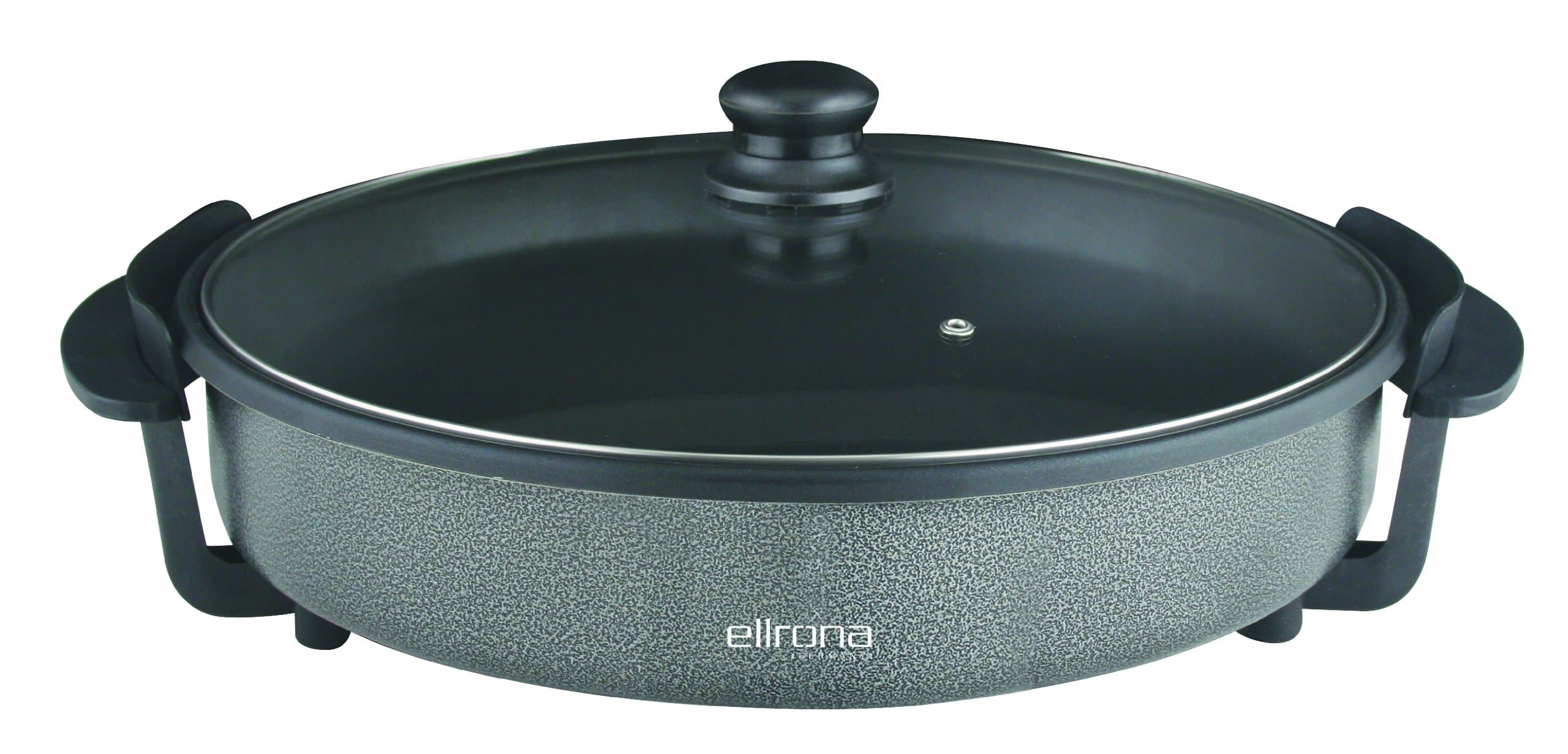 Ellrona Party Pan Professional XXL/Dual, Non-Stick Surface/can be Used Anywhere with Socket/Suitable for Frying, Steaming and Cooking - but can Also be Used for Keeping Food Warm